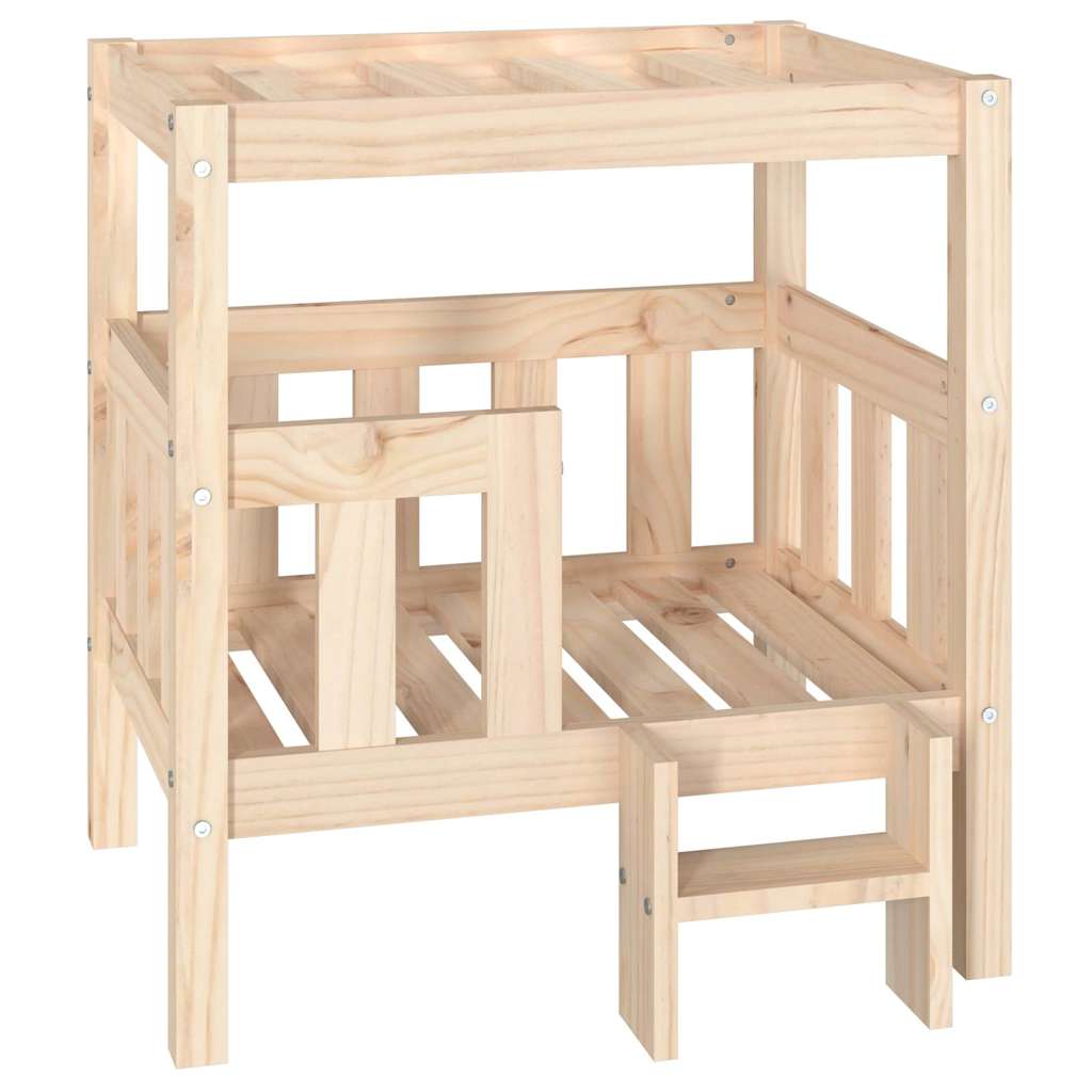 Hundebett Weiß 55,5x53,5x60 cm Massivholz Kiefer