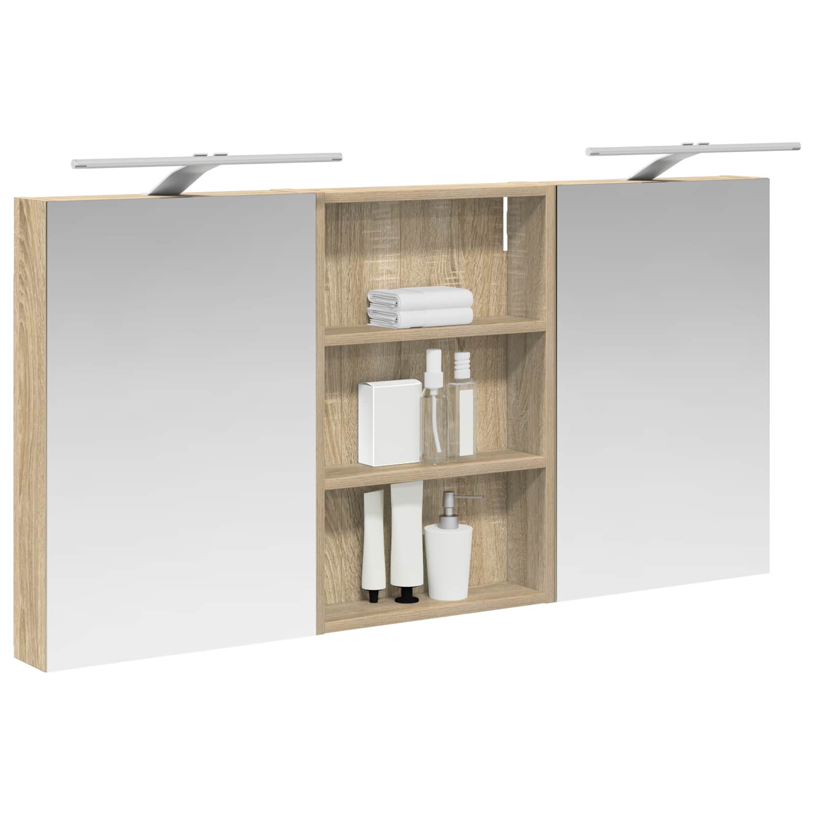 Badezimmerschrank-Set 3 pcs 80 x 10,5 x 50 cm Holzwerkstoff