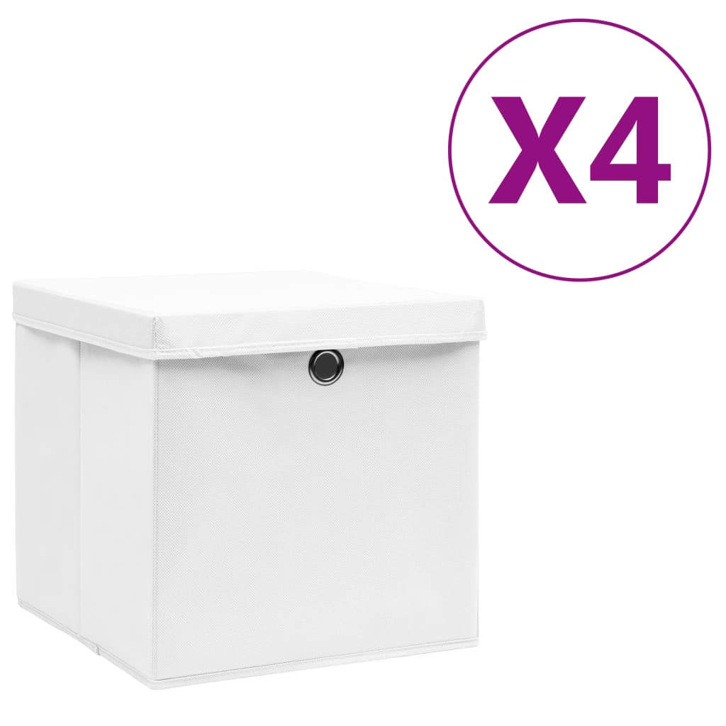 Aufbewahrungsboxen mit Deckeln 10 Stk. 28x28x28 cm Schwarz