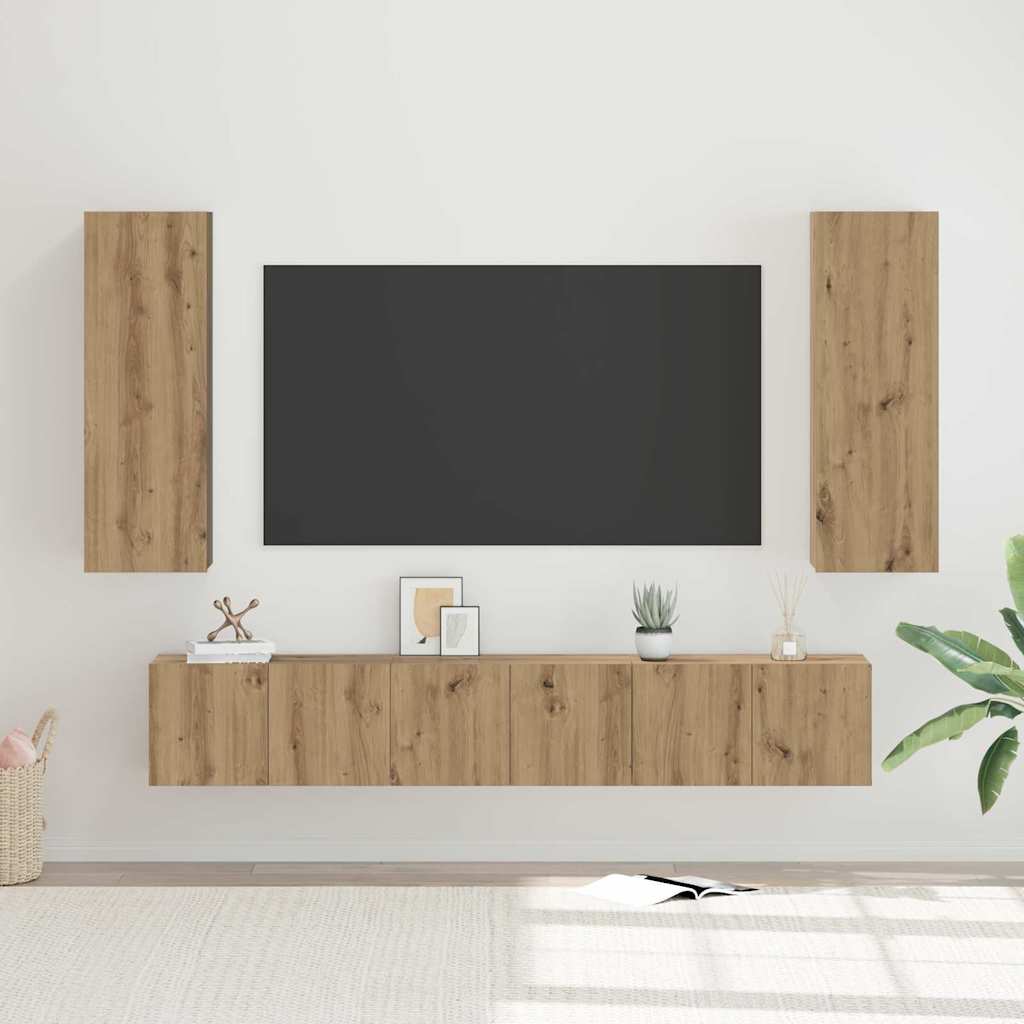 4-tlg. TV-Schrank-Set Weiß Holzwerkstoff