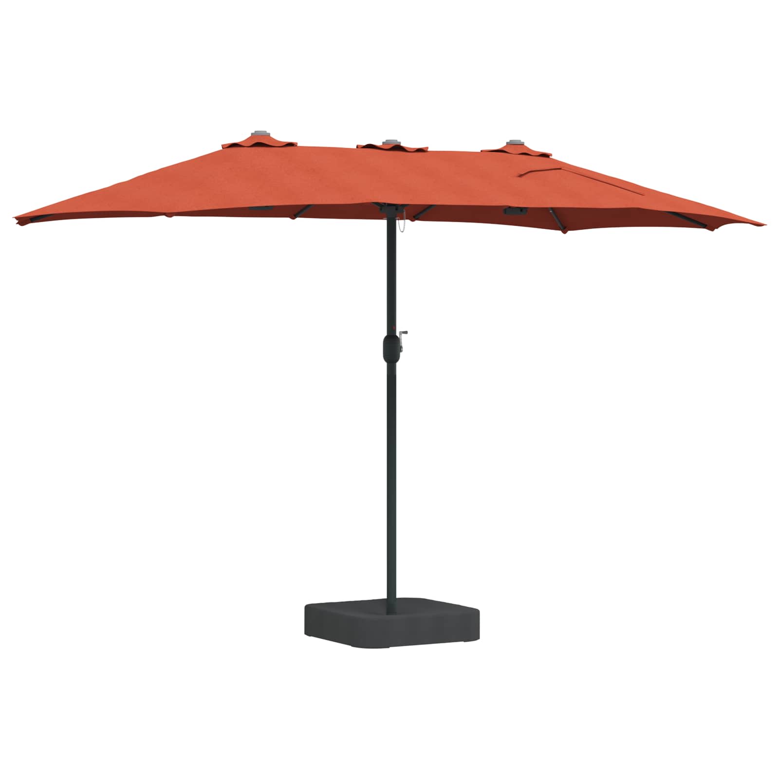 Garten-Sonnenschirm Sand und Anthrazit 385 x 209 x 244 cm