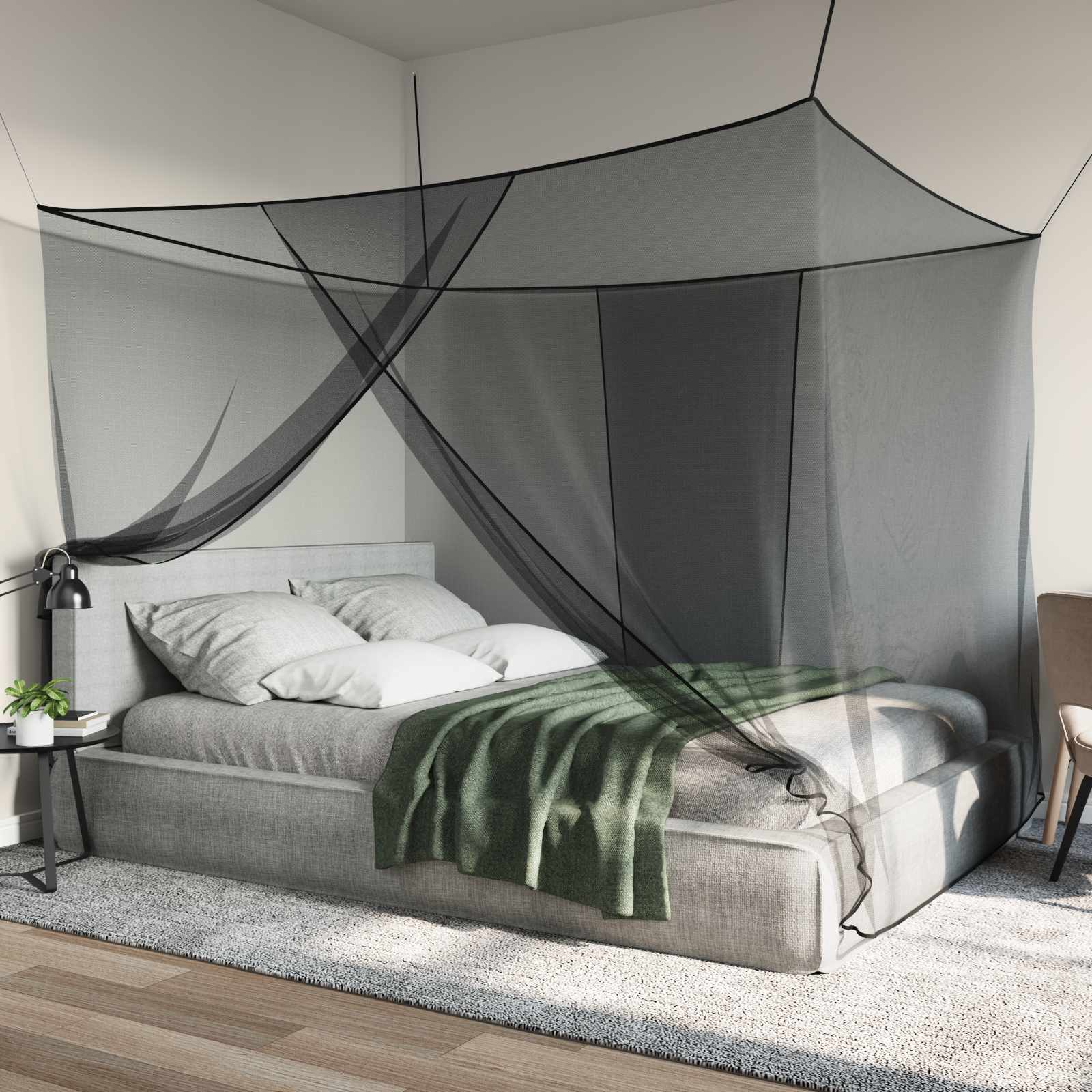 Moskitonetz zum Aufhängen 156 Mesh Weiß 220x100x150 cm