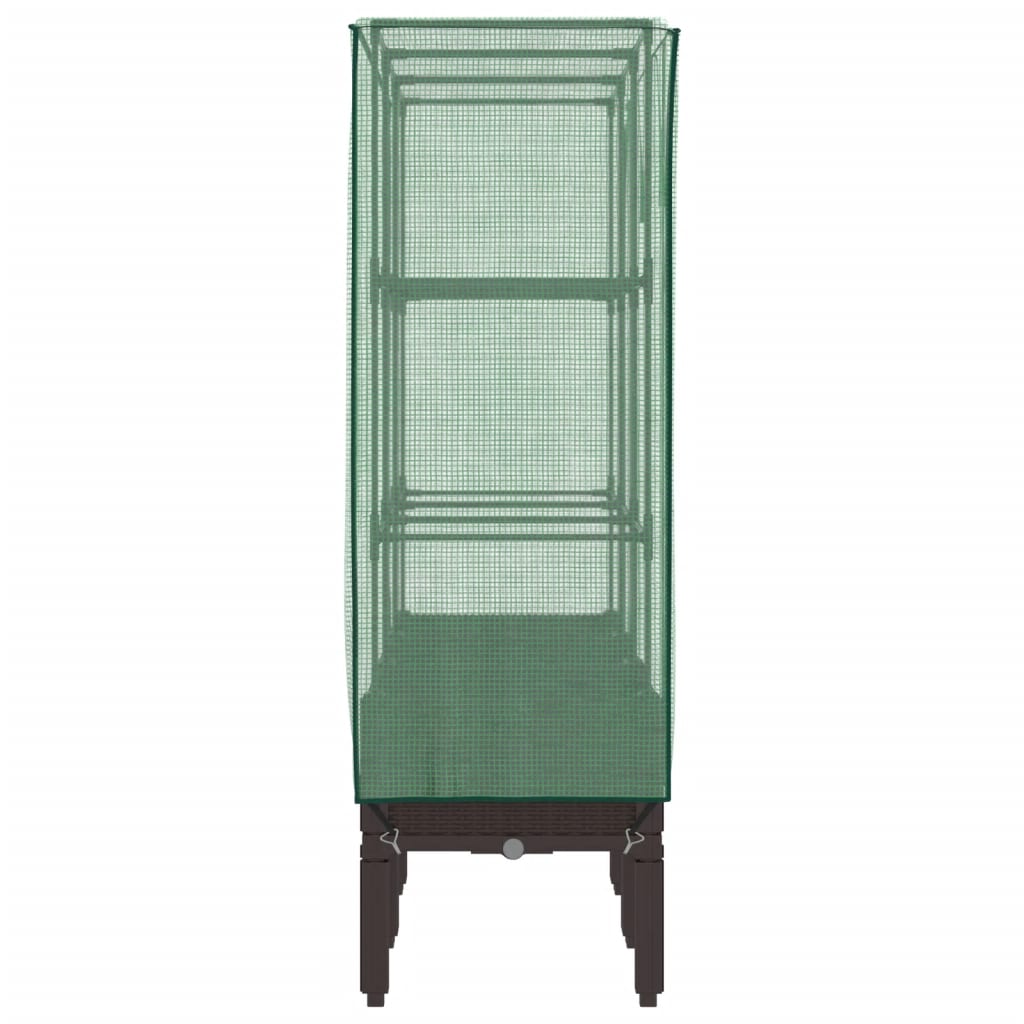 Hochbeet mit Gewächshaus-Aufsatz Rattan-Optik 40x40x140 cm