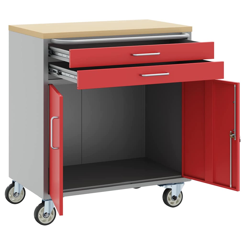 Trolley Rolling Workbench Schwarz und Grau 75 x 45 x 85 cm