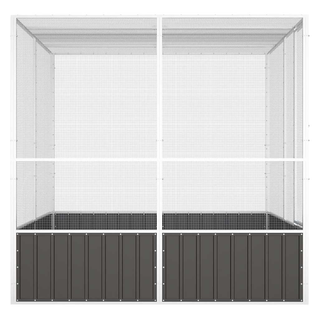 Vogelkäfig Anthrazit 111x107x211,5 cm Verzinkter Stahl