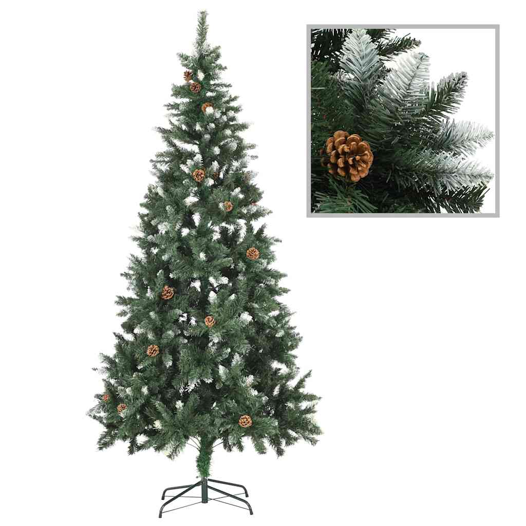 Künstlicher Weihnachtsbaum mit Beleuchtung & Kugeln Grün 180 cm