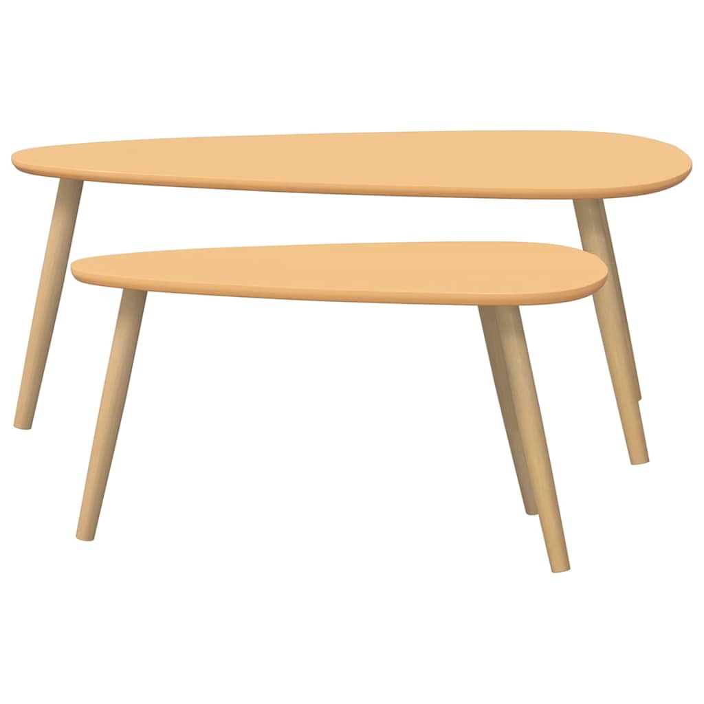 2-tlg. Couchtisch-Set Massivholz Kiefer Weiß