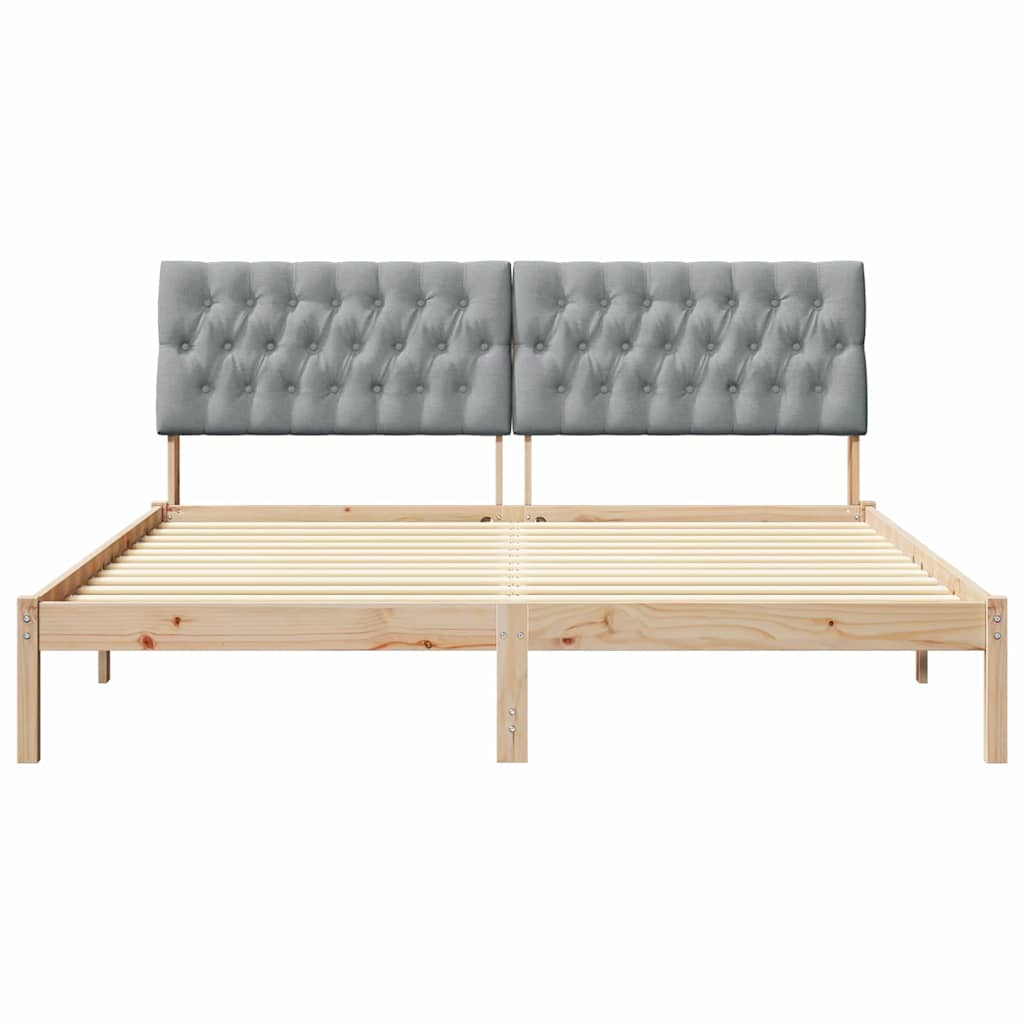 Bettgestell mit gepolstertem Kopfteil Braun 200 x 200 cm