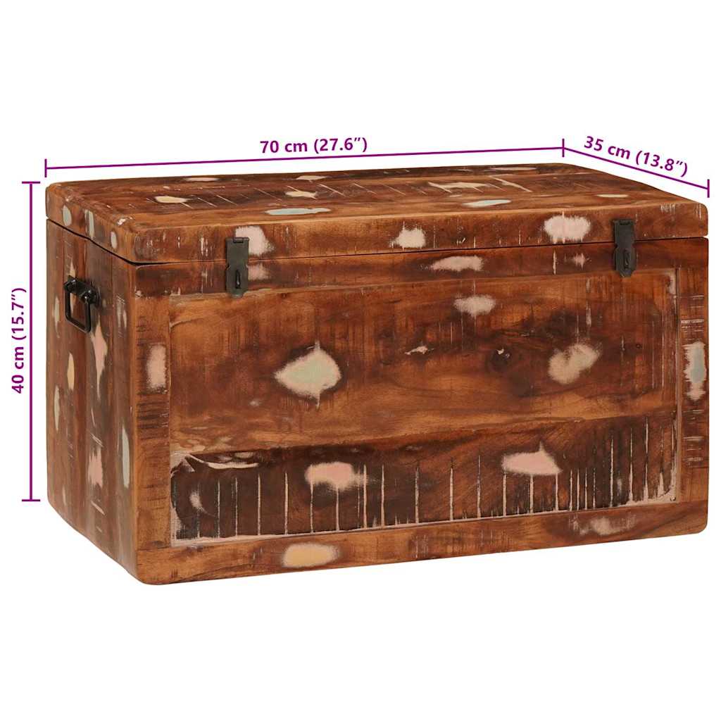 Aufbewahrungsbox mit Speicher mit Tür Braun Massivholz Mango