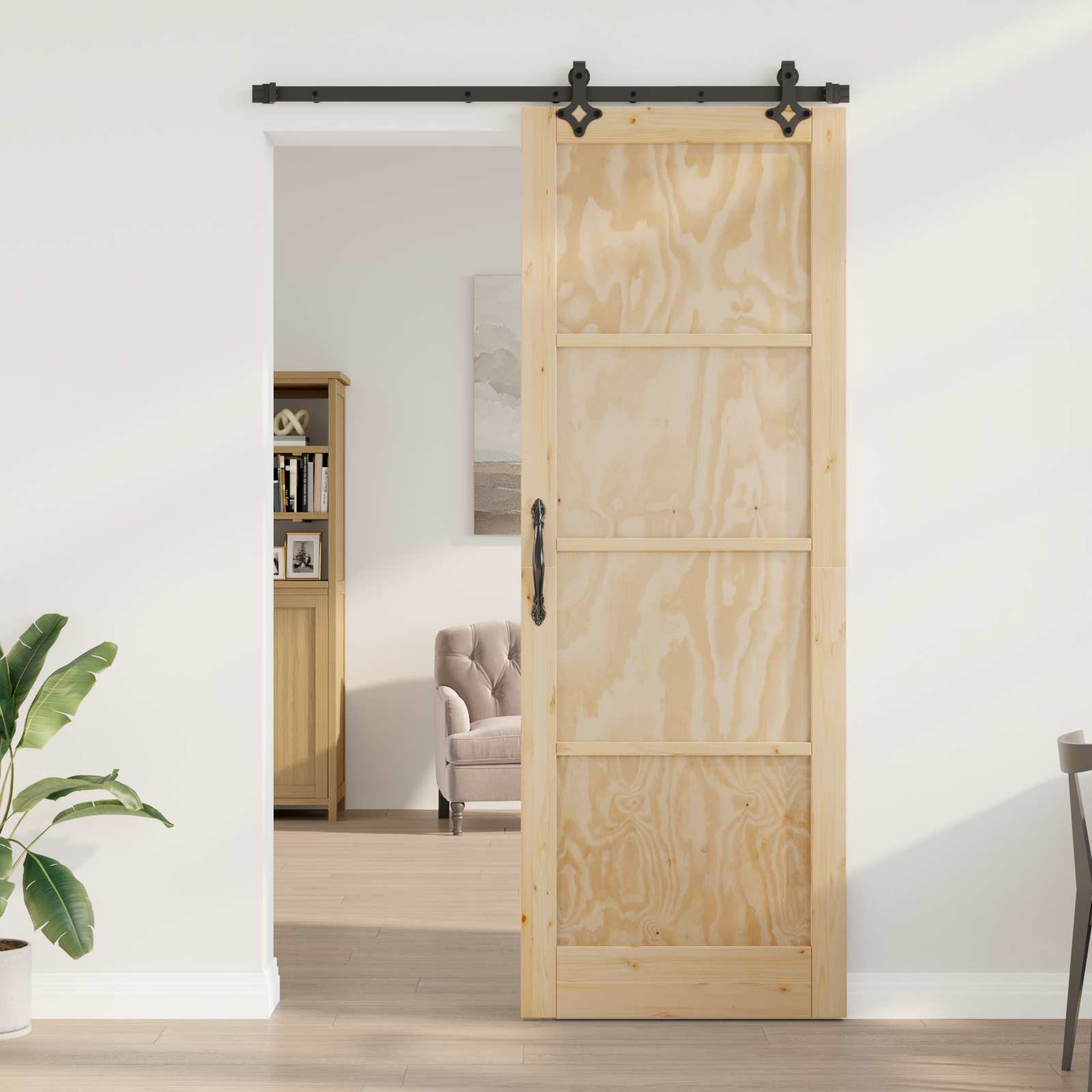Schiebetür ORKDAL Natur 61 x 198,5 cm Massives Kiefernholz