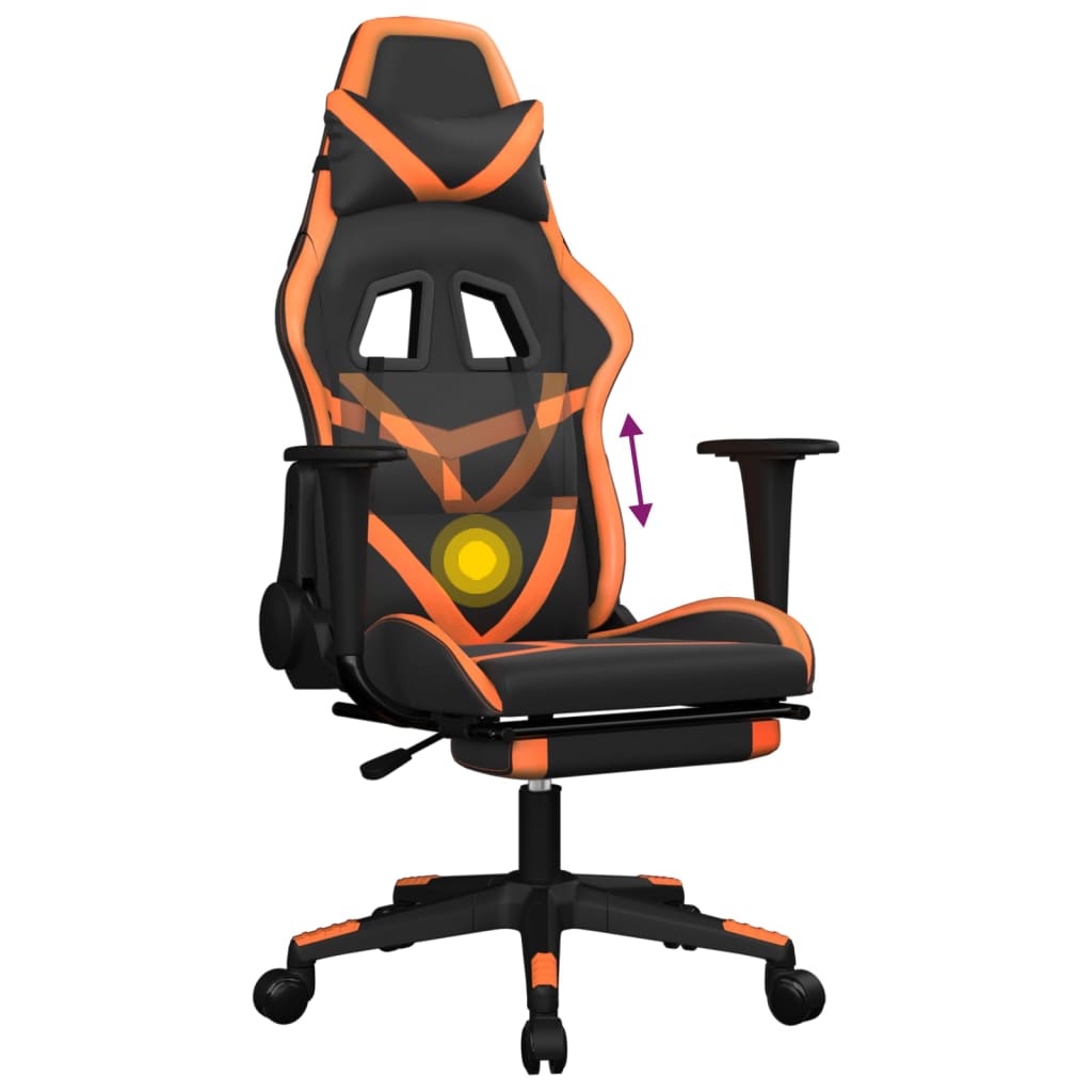 Gaming-Stuhl mit Massagefunktion Schwarz und Grün Kunstleder