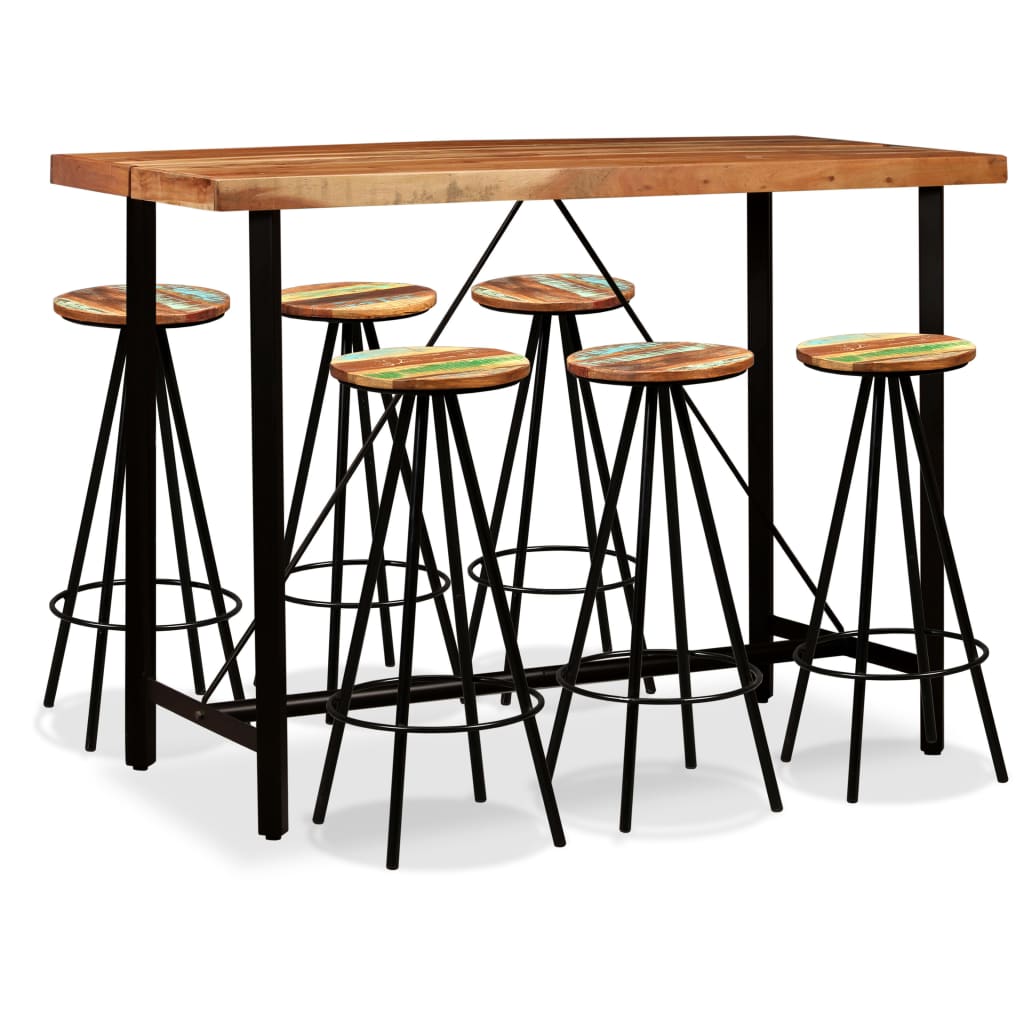 3-tlg. Bar-Set Massivholz Akazie und Altholz