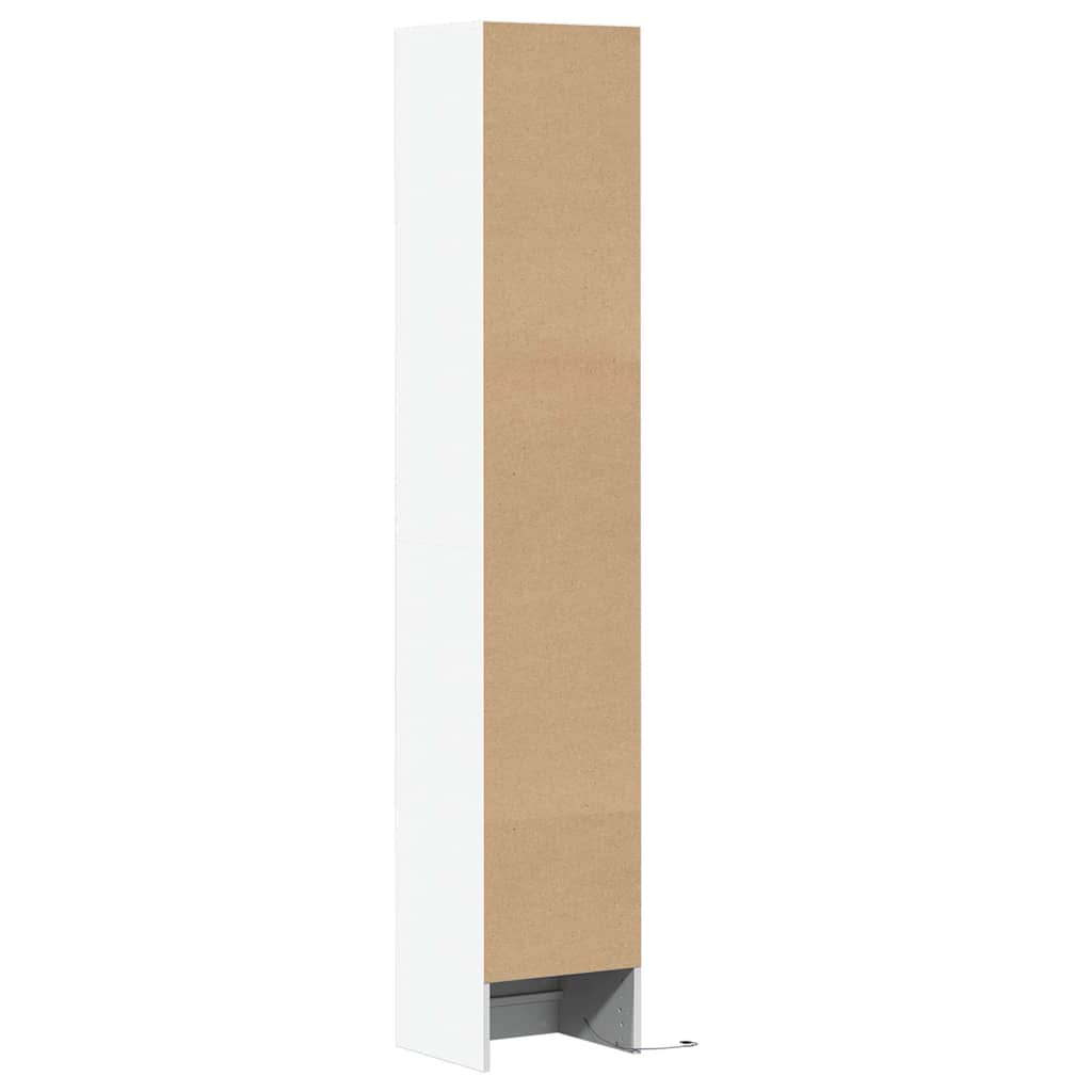 Highboard mit LED-Beleuchtung Weiß 69x32,5x200 cm Holzwerkstoff