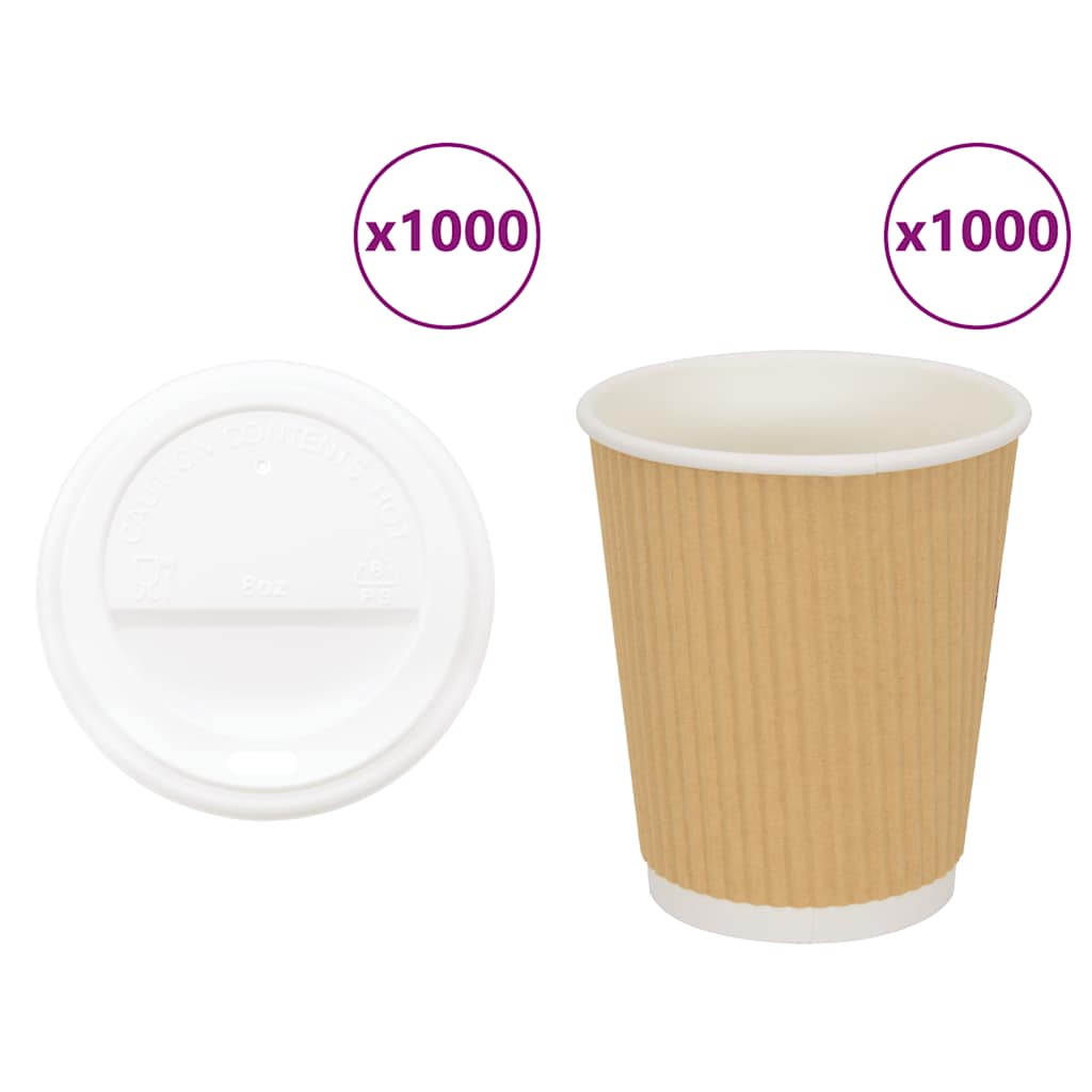 Pappbecher mit Deckeln 1000 Stk. 4oz 100ml