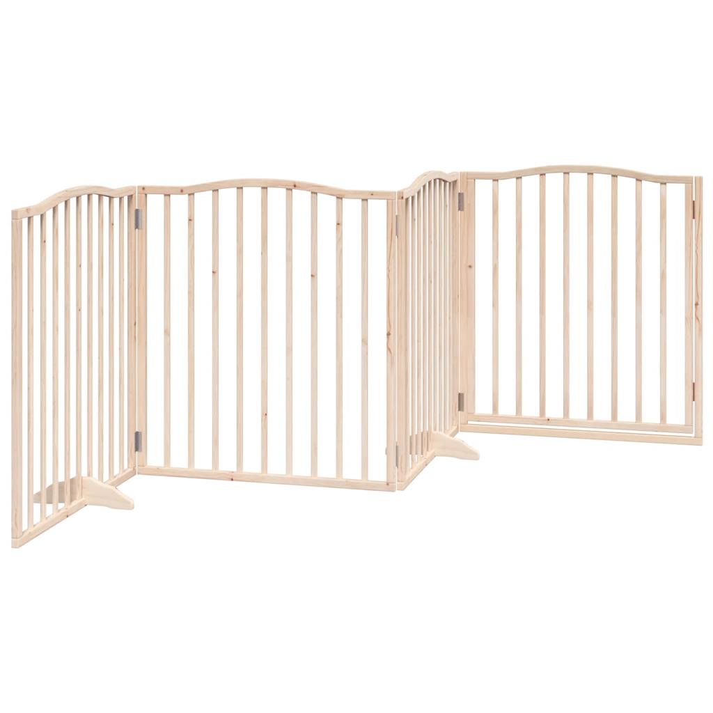 3-tlg. Hundetor Faltbar 150 cm Pappelholz