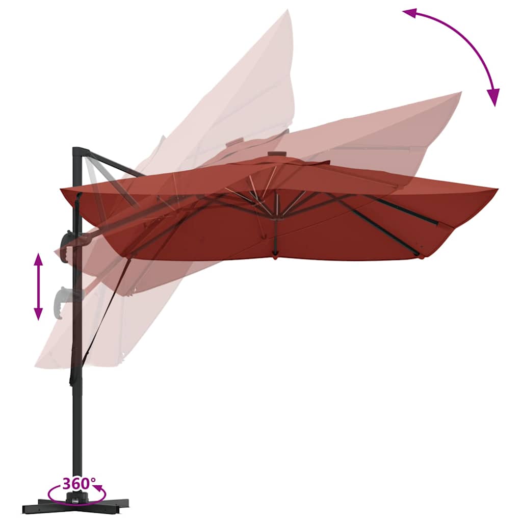 Sonnenschirm Sand 352 x 251 x 265 cm Polyester und Aluminium