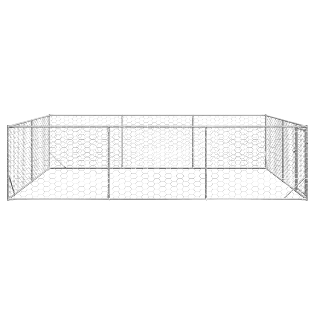 Outdoor-Hundezwinger mit Tür 2x4x1 m Verzinkter Stahl