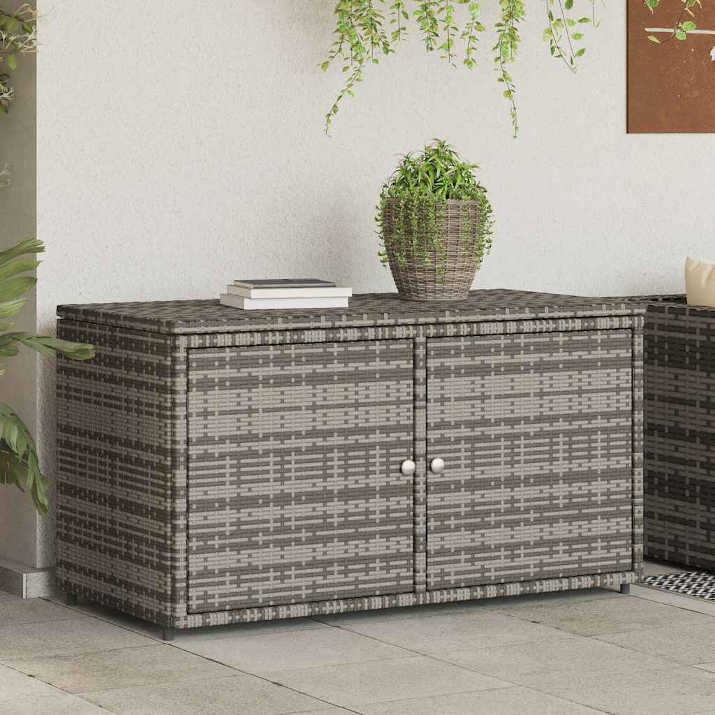 Gartenschrank Schwarz 110x55x60,5 cm Poly Rattan