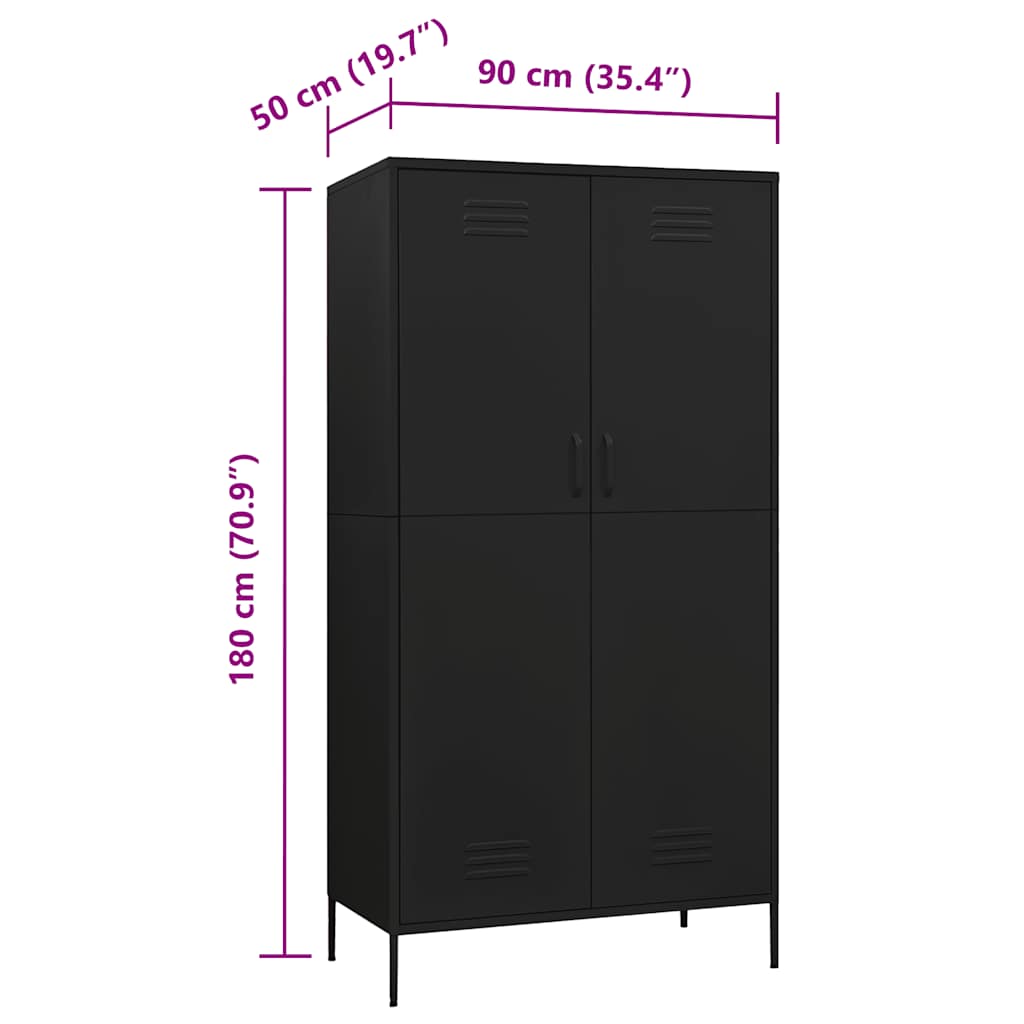 Kleiderschrank Olivgrün 90x50x180 cm Stahl