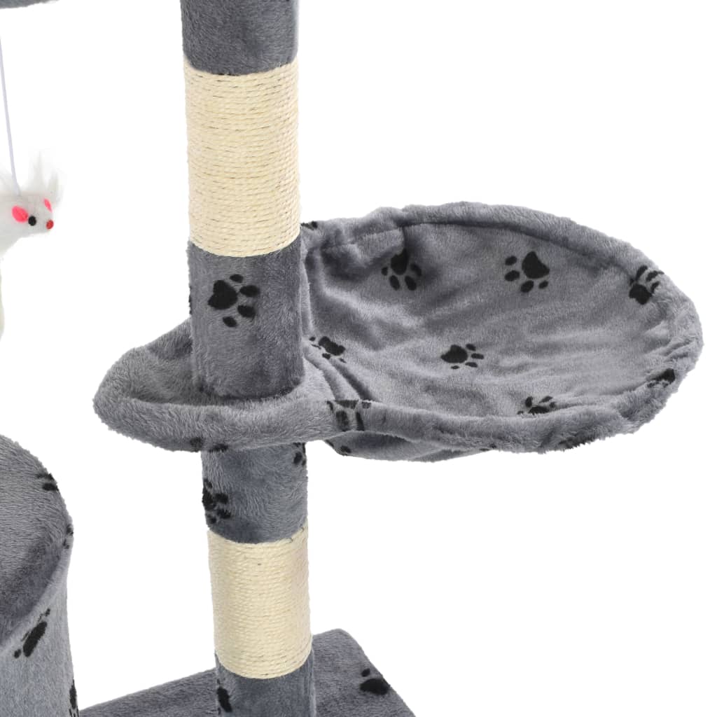 Katzen-Kratzbaum mit Sisal-Säulen 138 cm Grau
