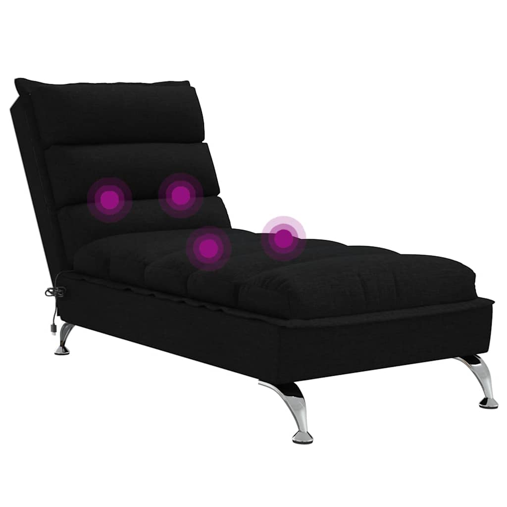 Chaiselongue mit Kissen Hellgrau Stoff