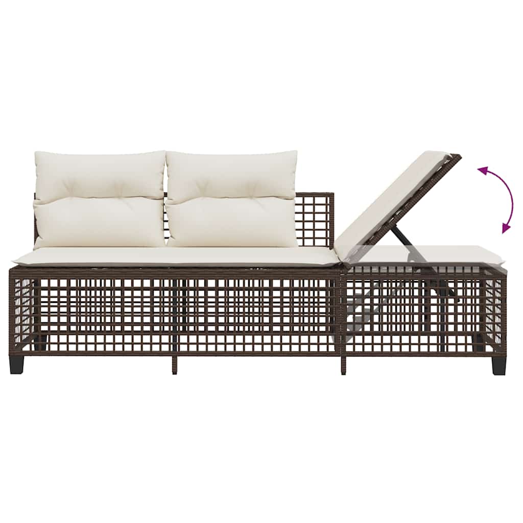 3-tlg. Garten-Ecksofa-Set mit Kissen Schwarz Poly Rattan