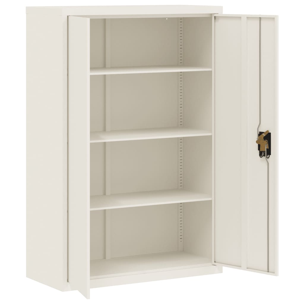 Aktenschrank mit 2 Türen Grau 90 cm Stahl