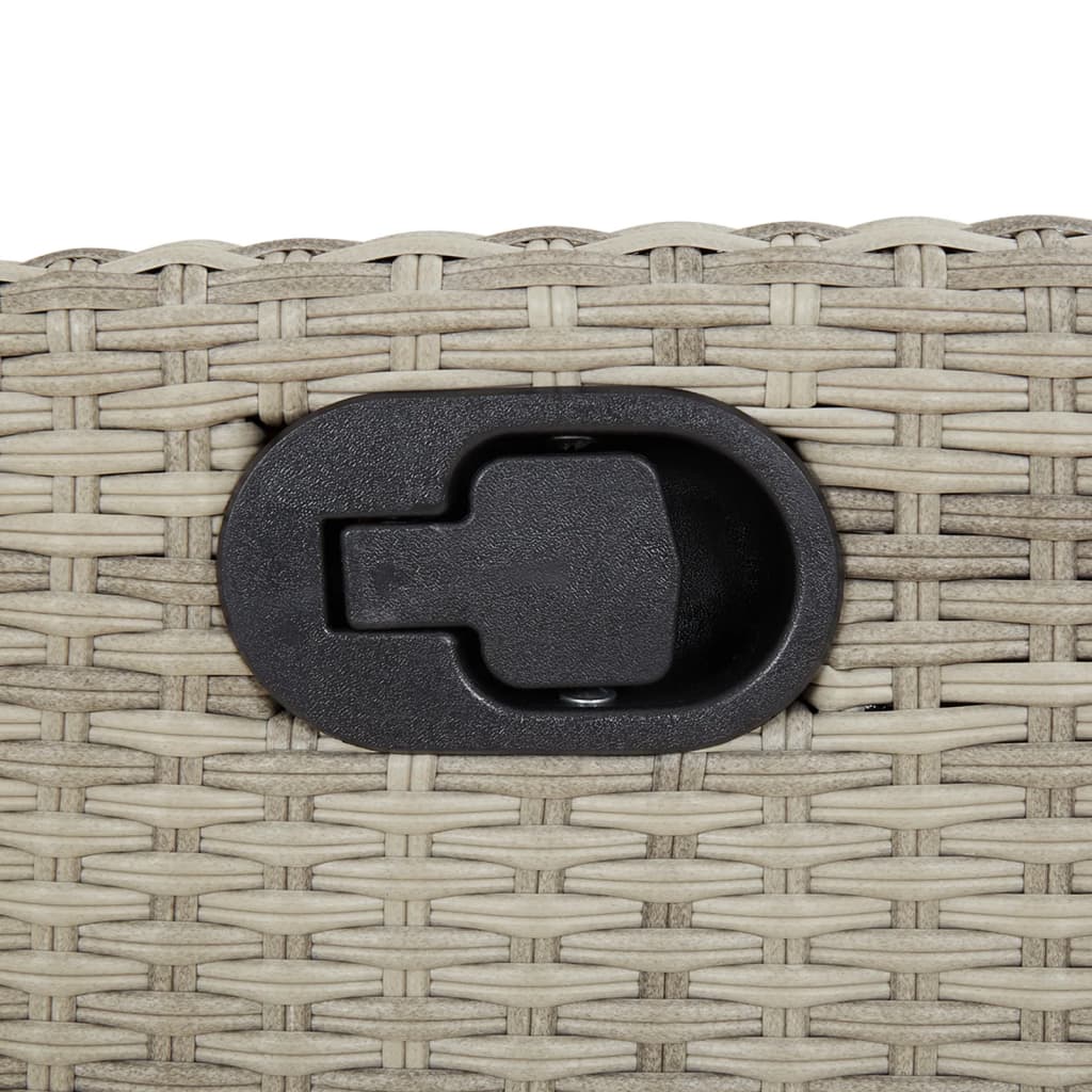Gartensessel Verstellbar mit Kissen Schwarz Poly Rattan
