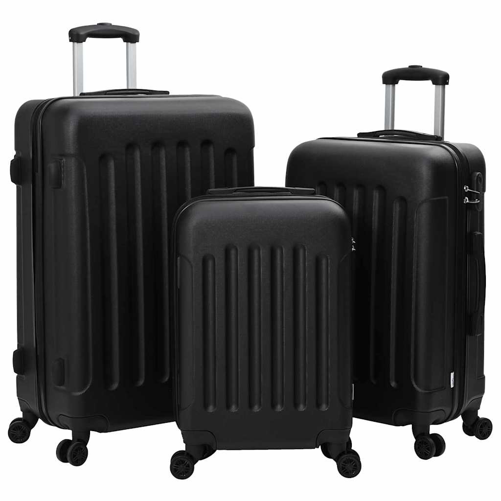 Koffer mit Schloss 3 pcs Schwarz 50 x 31 x 78 cm ABS Kunststoff
