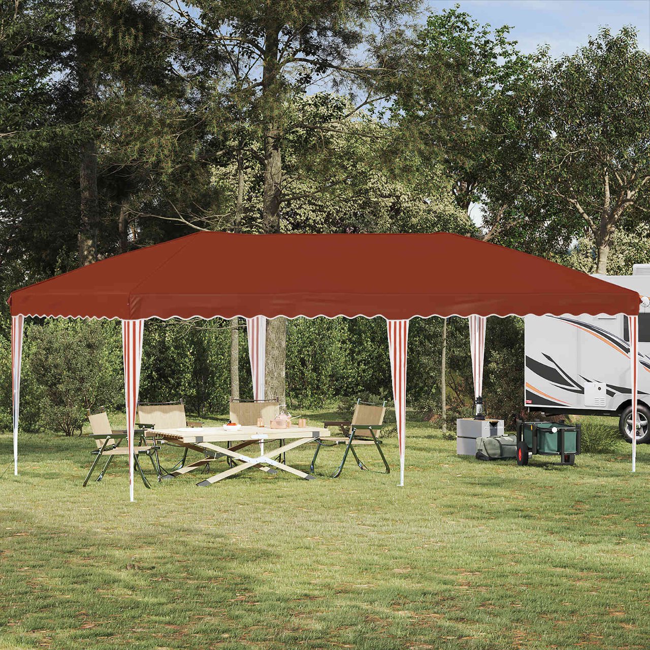 Pop-up Partyzelt 575 x 290 x 245 cm Creme