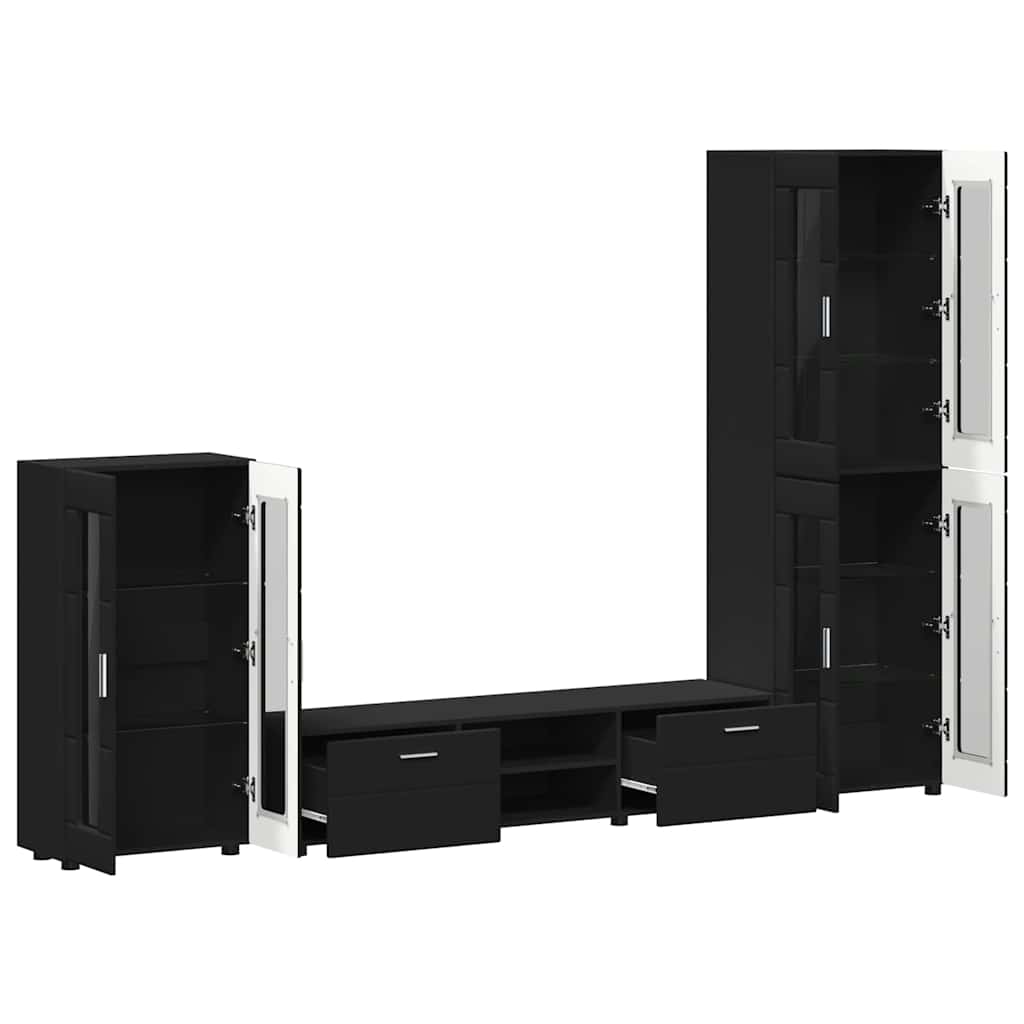 Highboard mit Regal FLORIN Weiß 60 x 35 x 182 cm Holzwerkstoff