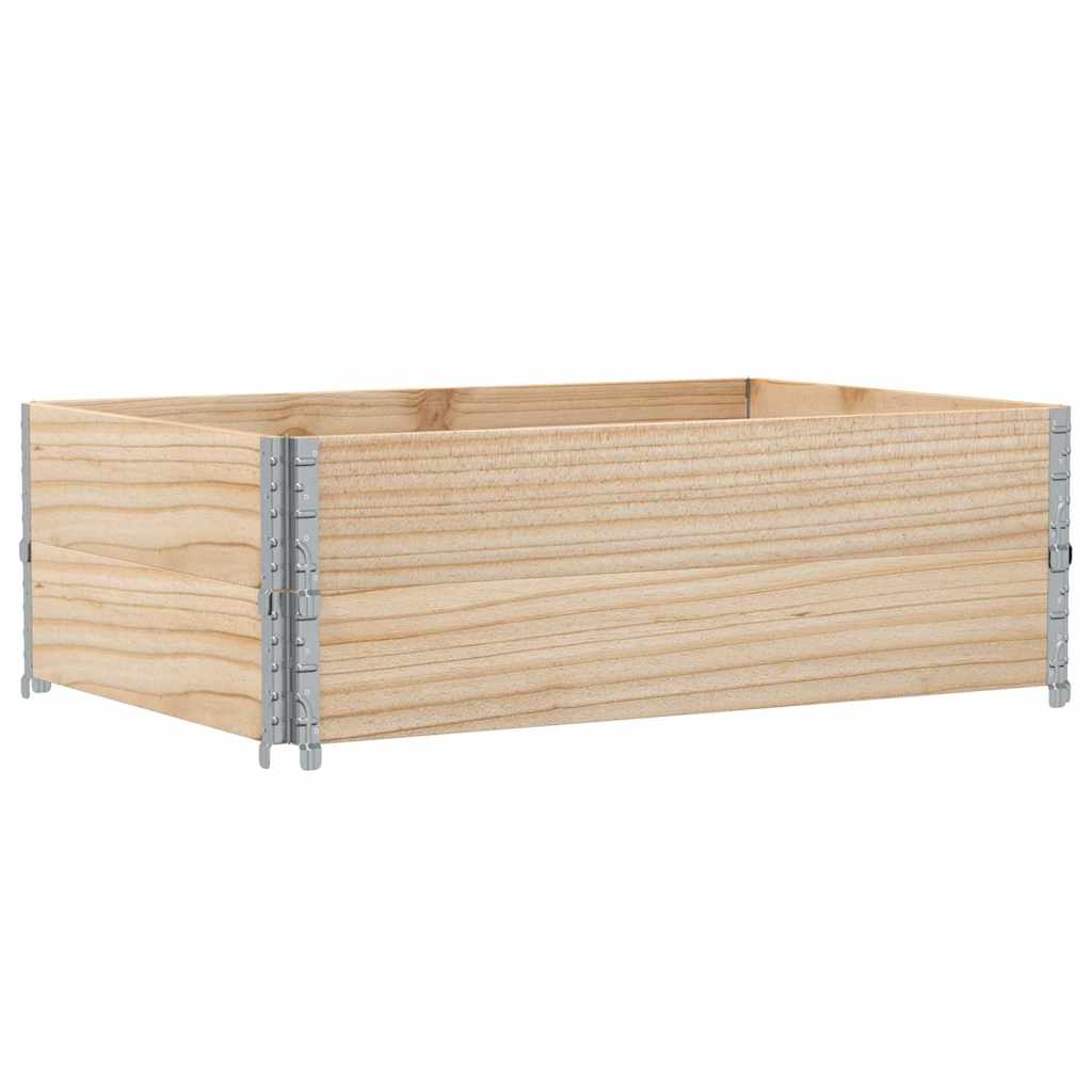 Paletten-Aufsatzrahmen Schwarz 80x60 cm Massivholz Kiefer
