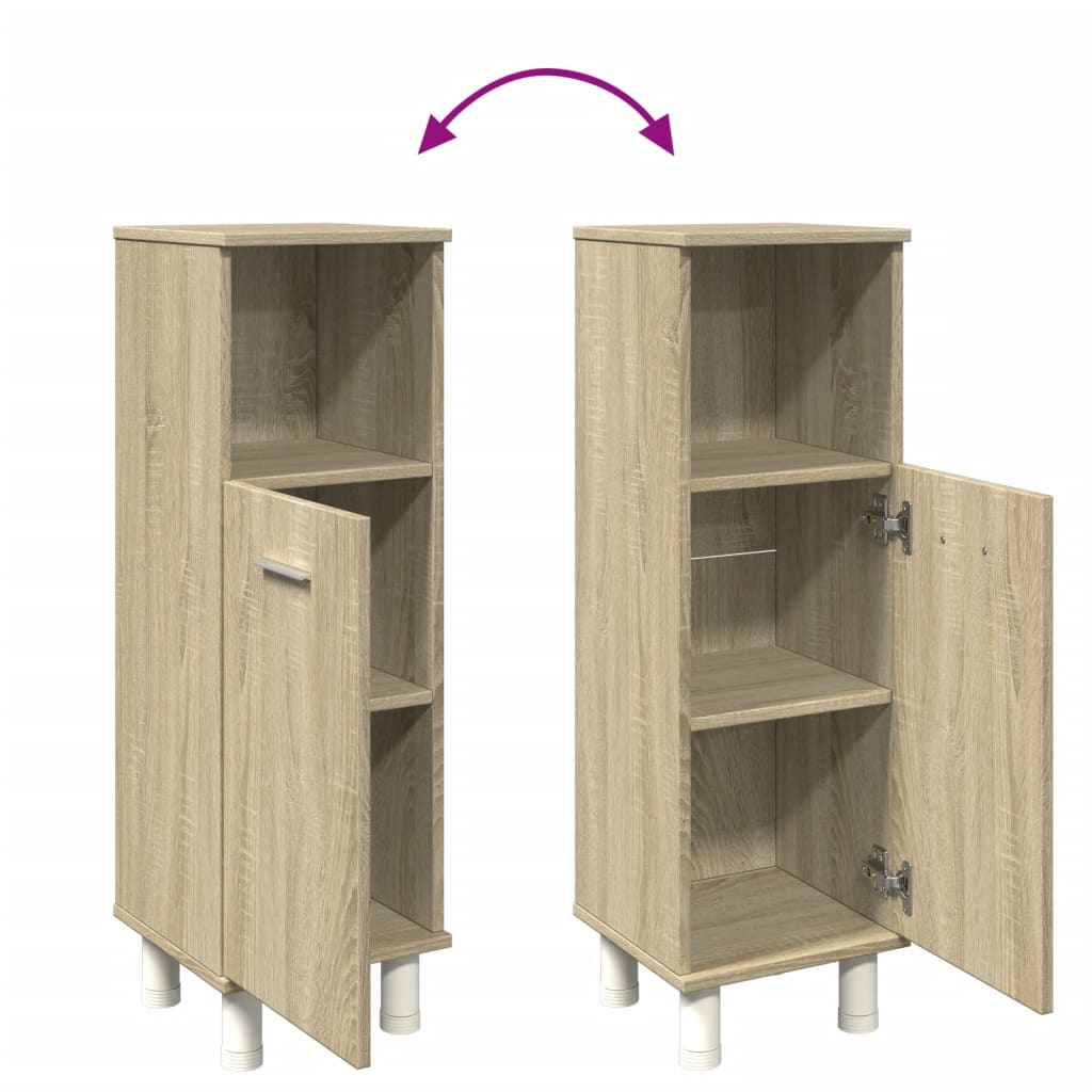 Badezimmerschrank Weiß 30x30x95 cm Holzwerkstoff