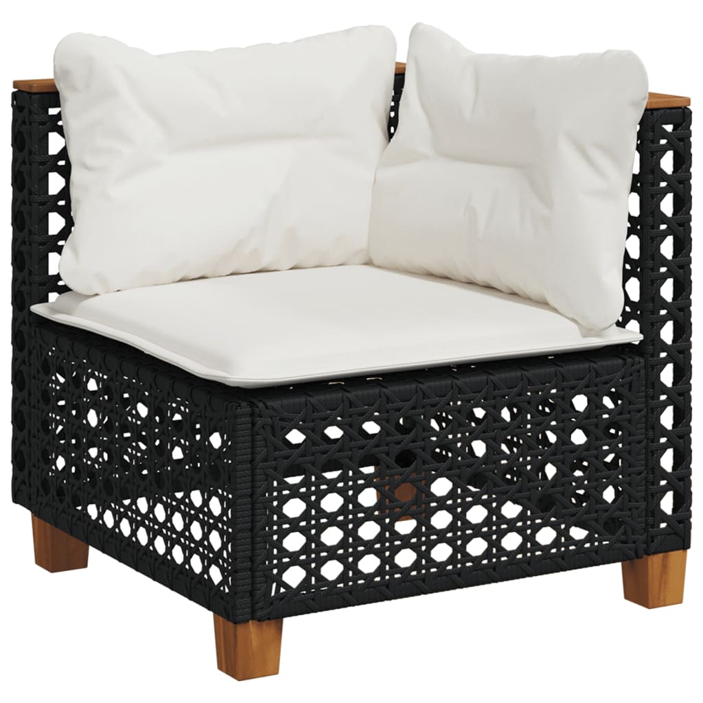 10-tlg. Garten-Sofagarnitur mit Kissen Beige Poly Rattan