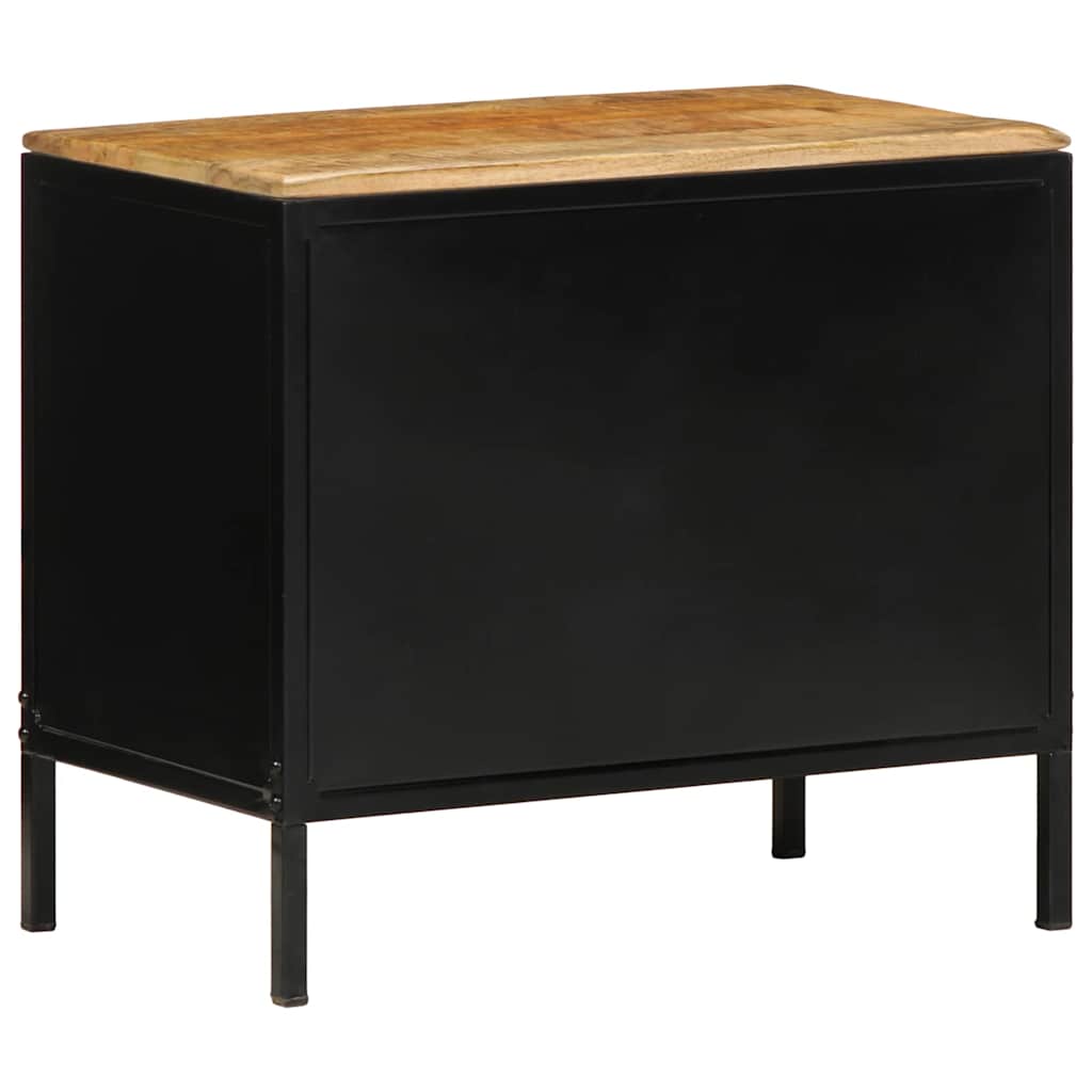 Nachttisch Braun und Schwarz 50 x 30 x 45 cm Massivholz Mango