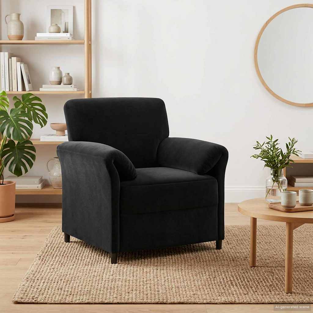 1-Sitzer Sofa Hellgrau 88 x 83 x 95 cm Samt