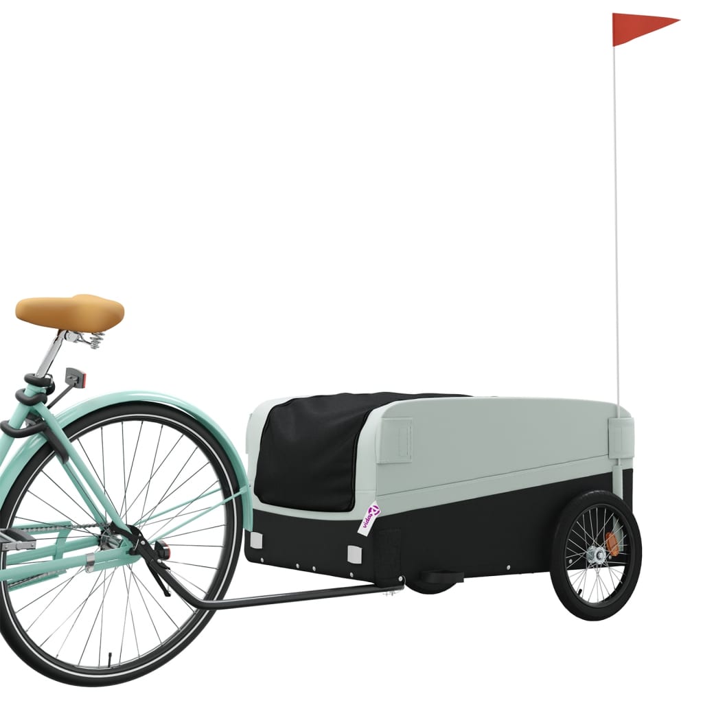 Fahrradanhänger Schwarz und Rot 30 kg Eisen
