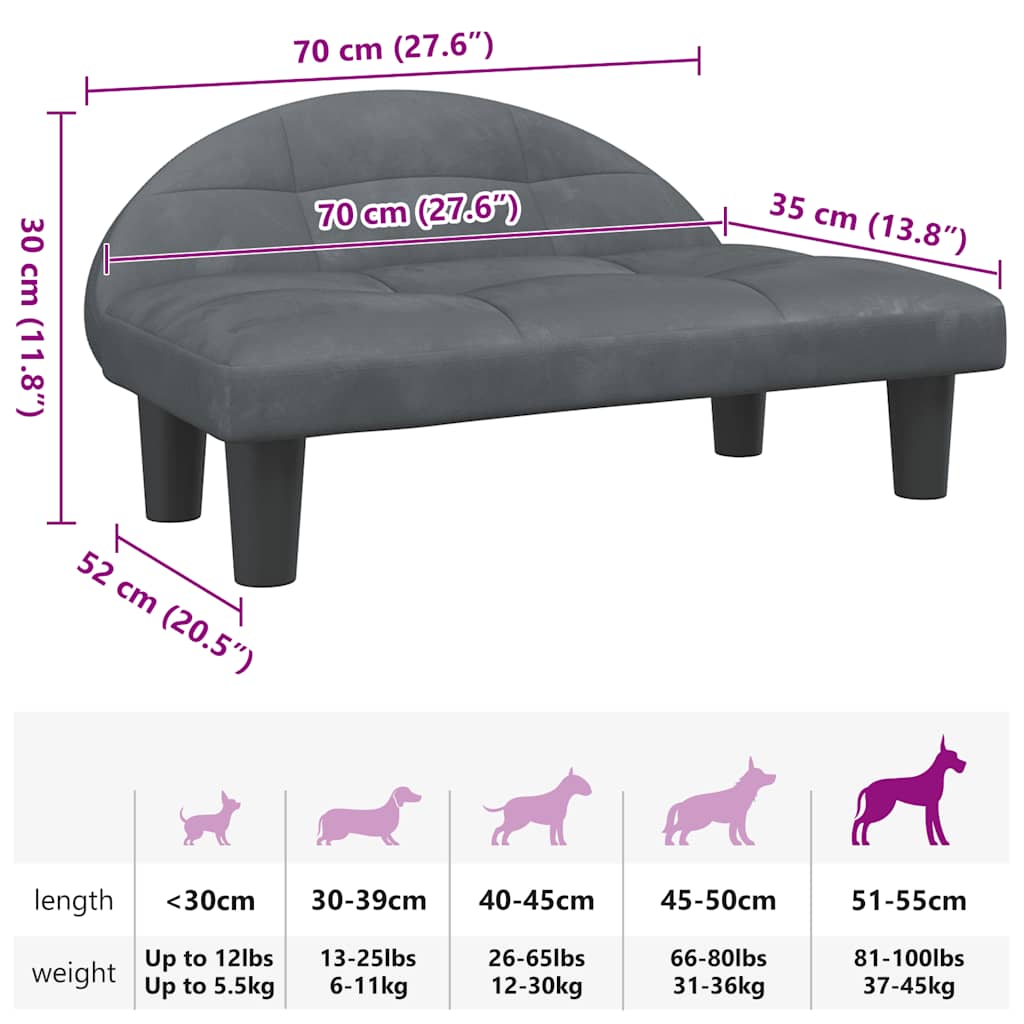 Hundebett Creme 70x52x30 cm Stoff