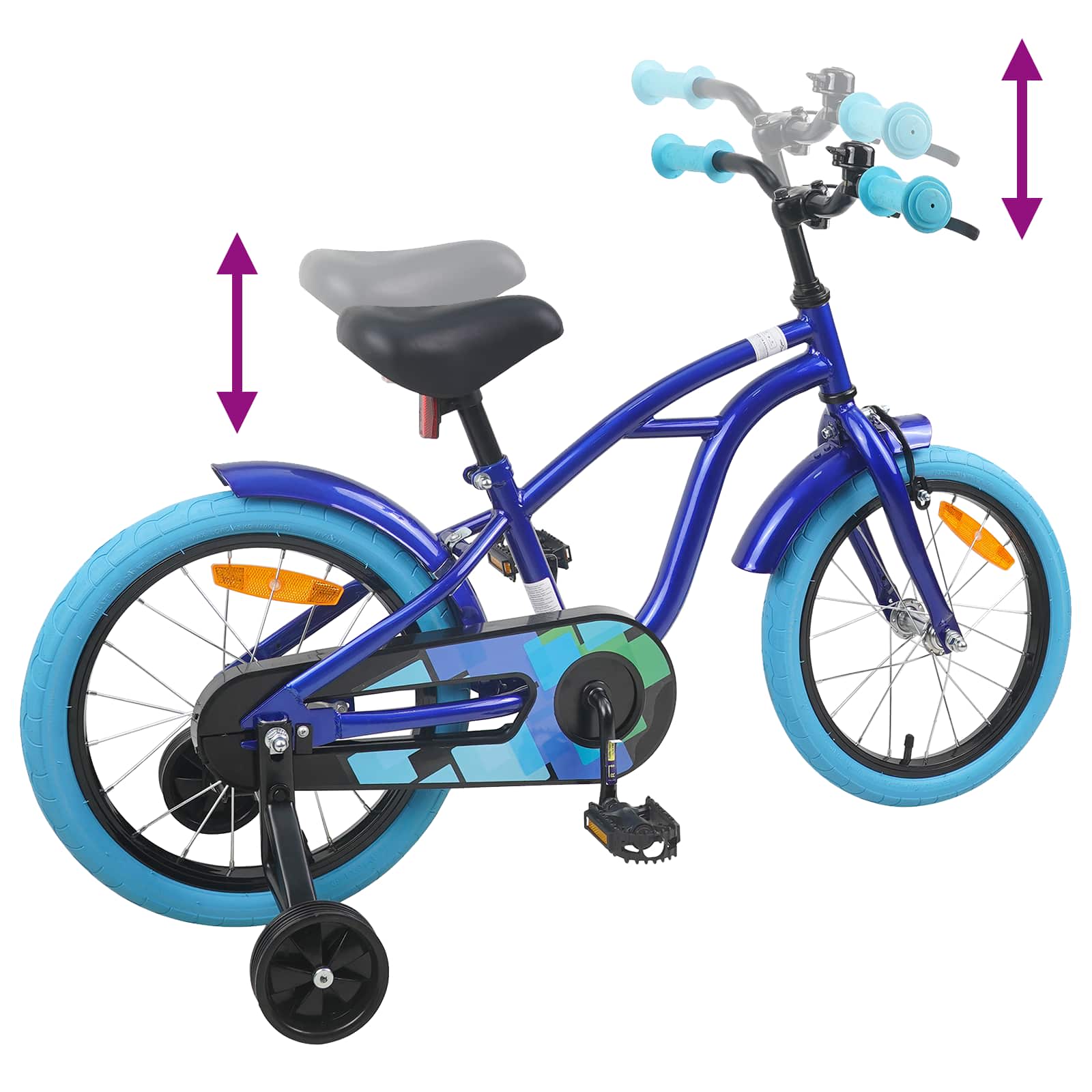 Kinderfahrrad 16 Zoll für 4-6 Jahre alt Schwarz