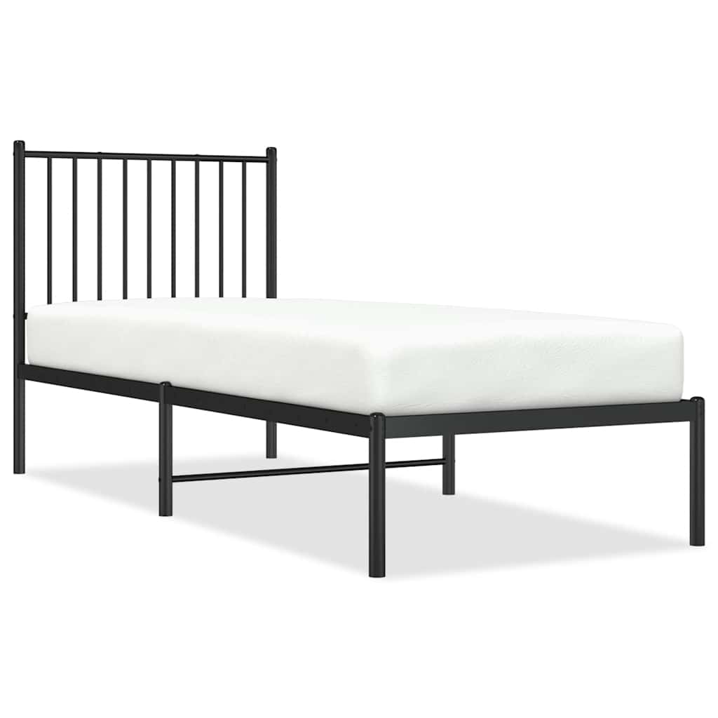 Bettgestell Metall Schwarz 75x190 cm