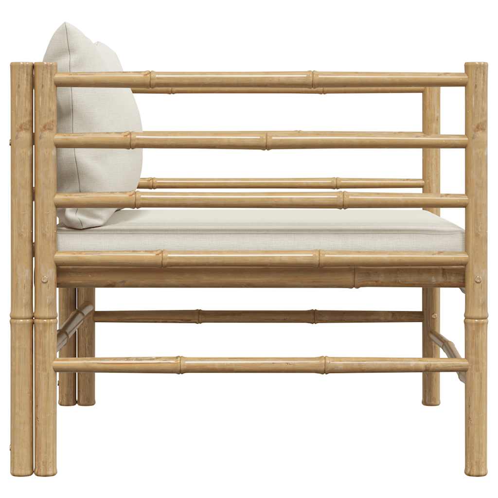 3-tlg. Garten-Lounge-Set mit Kissen Bambus
