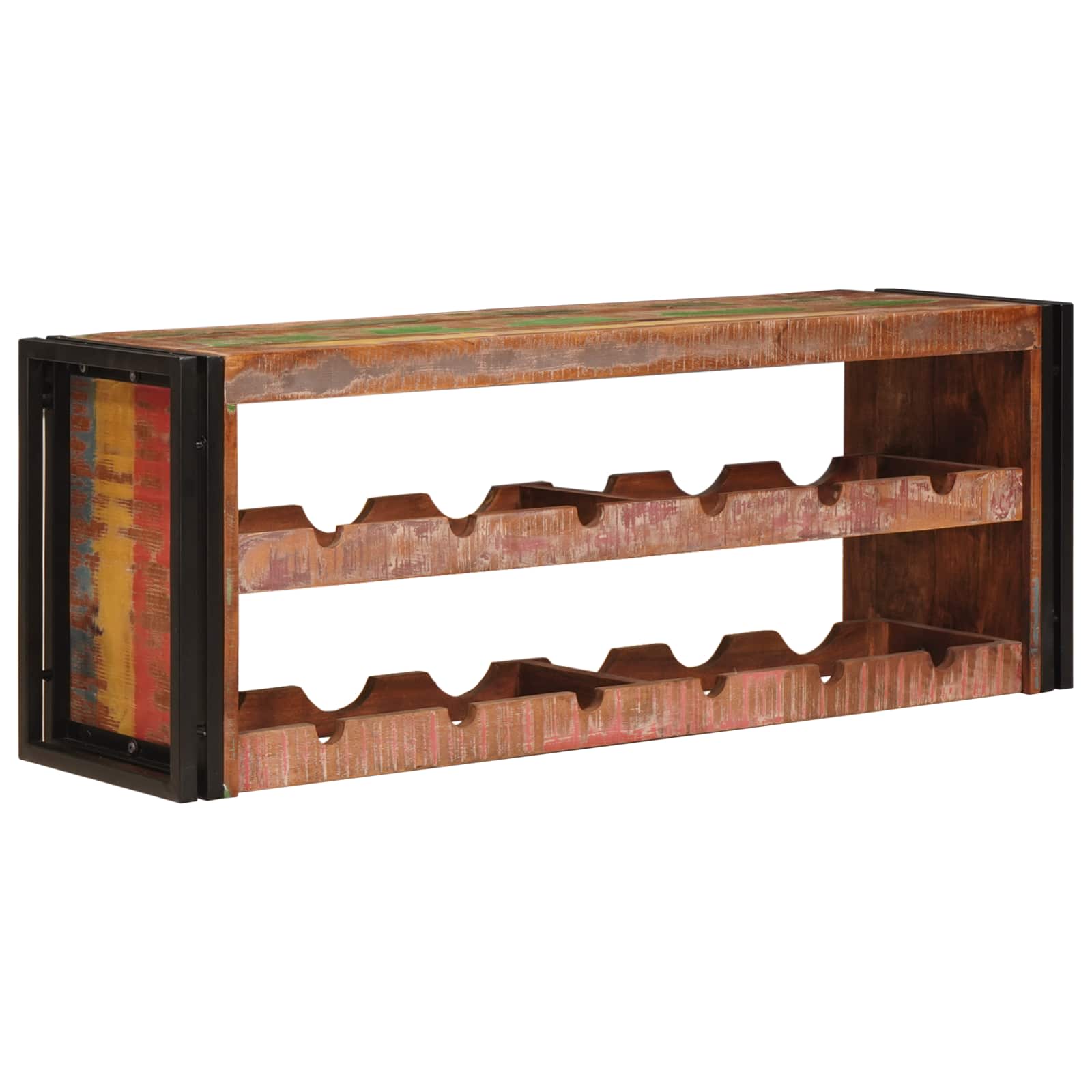 Weinregal Braun 60 x 45 x 33 cm Massives grobes Mangoholz