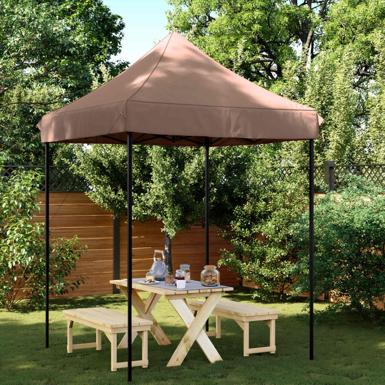 Partyzelt Faltbar Pop-Up Schwarz 200x200x306 cm