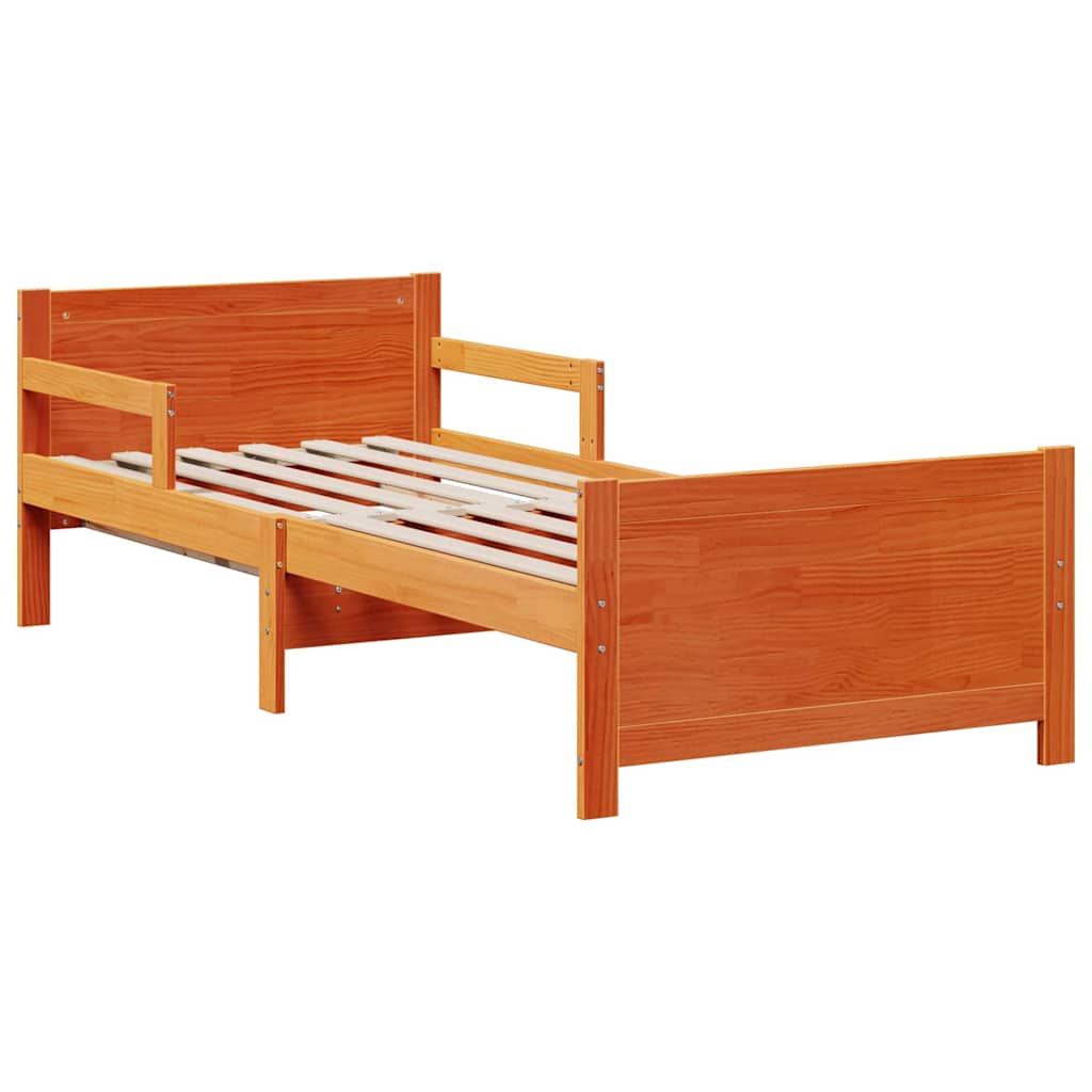 Bettgestell mit erweiterbarer Matratze Braun 80 x 200 cm