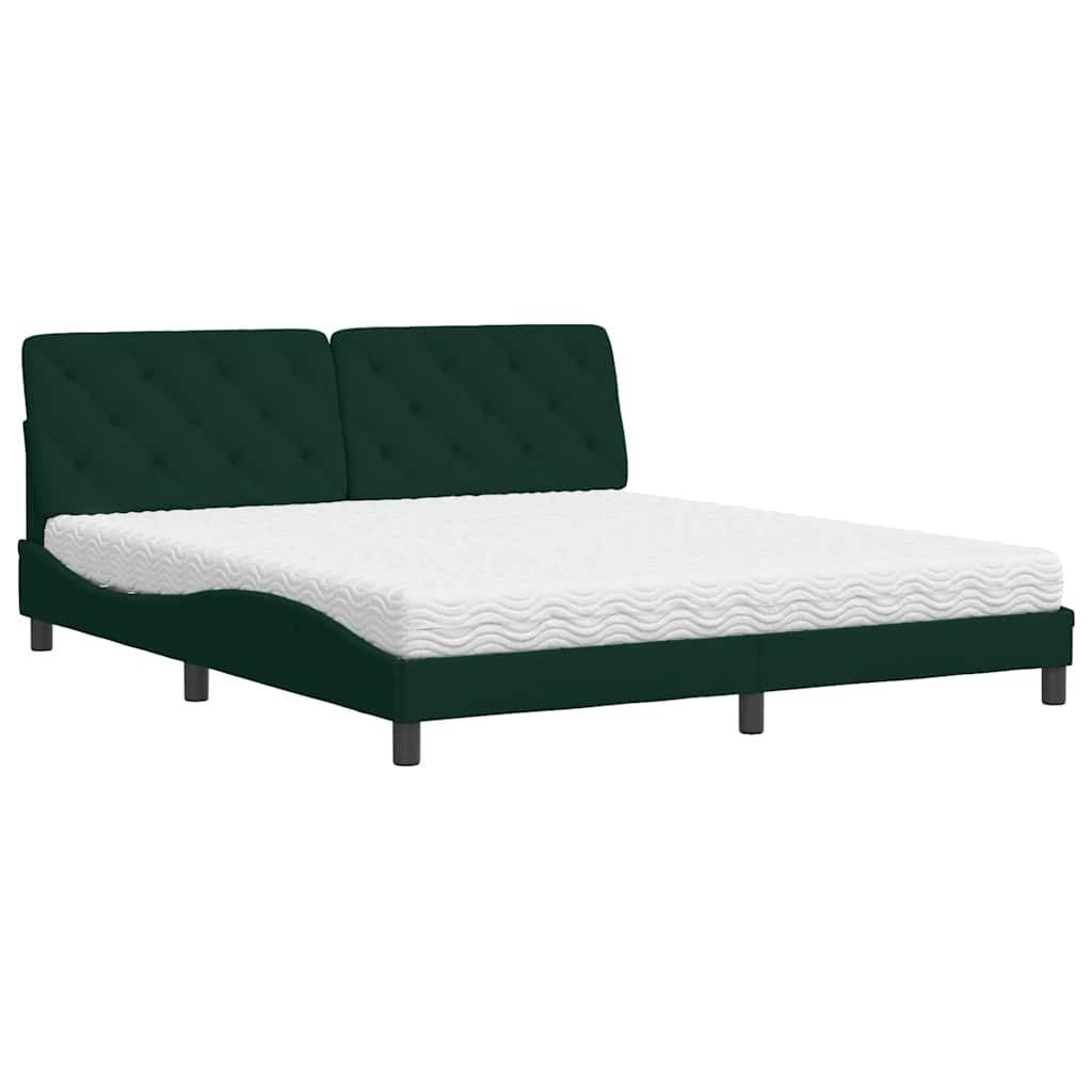 Bett mit Matratze Hellgrau 80x200 cm Samt