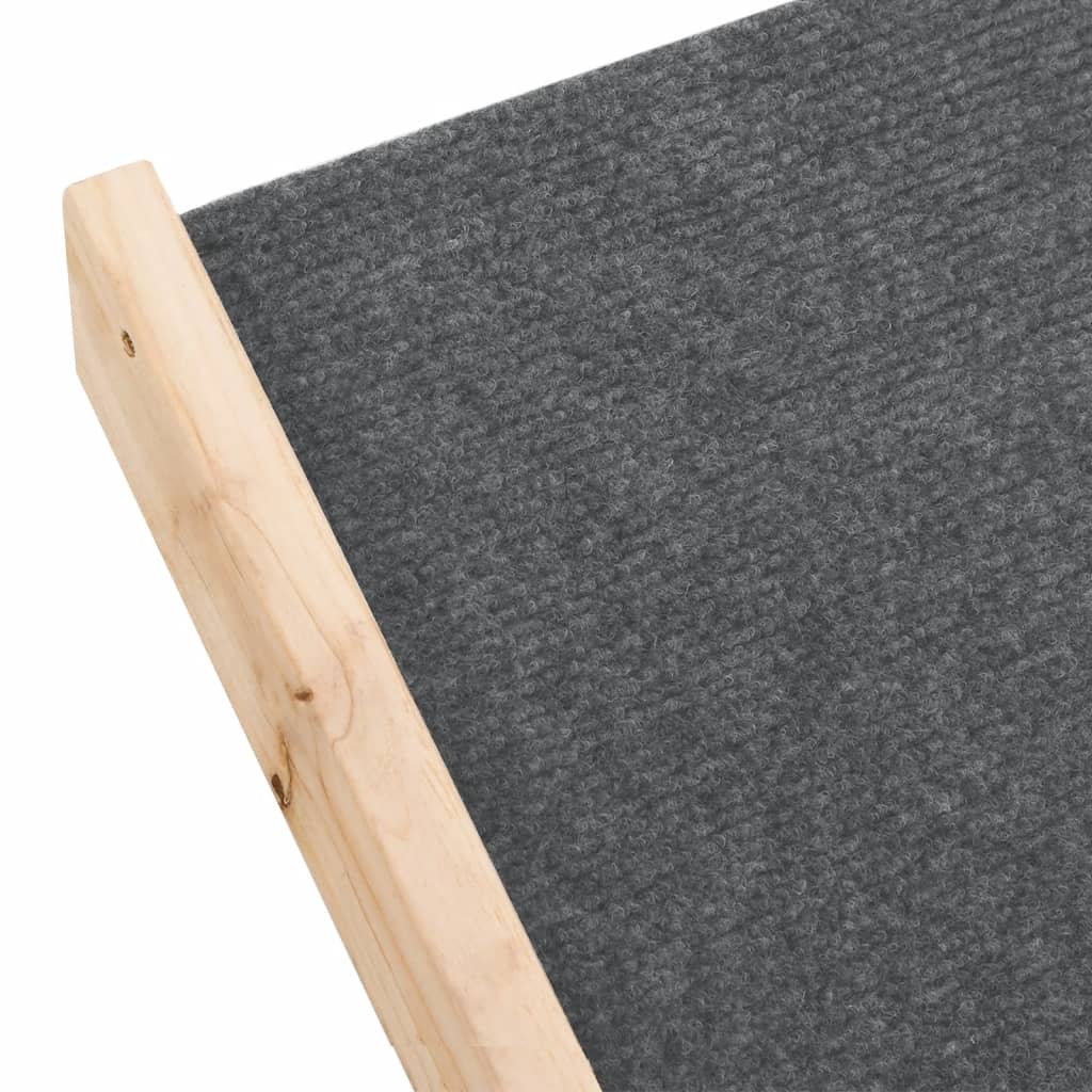 Hunderampe Grau 100x40 cm Massivholz Tanne