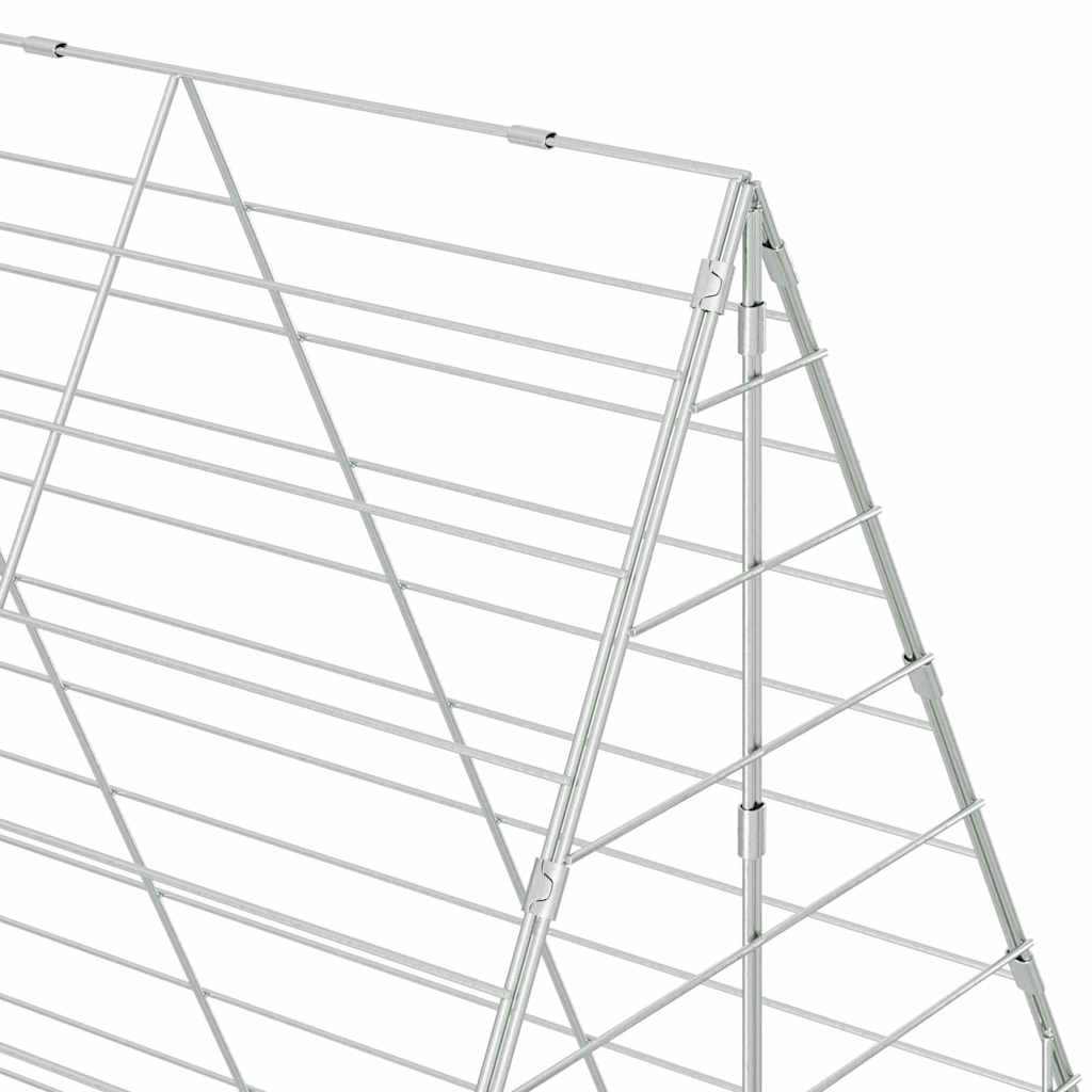 Hühnerkäfig 2 pcs Silber 600 x 100 x 210 cm Verzinkter Stahl