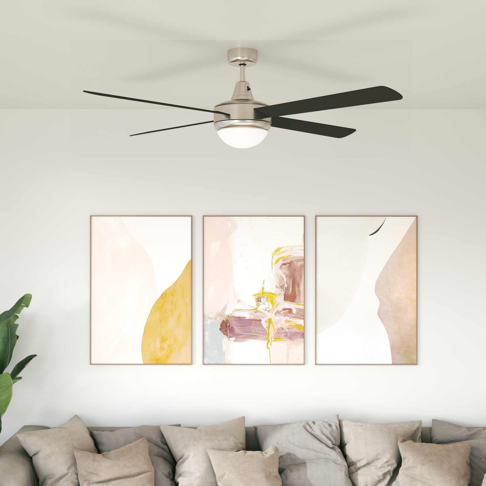 Deckenventilator mit Licht und Fernbedienung Ø 130 cm Weiß