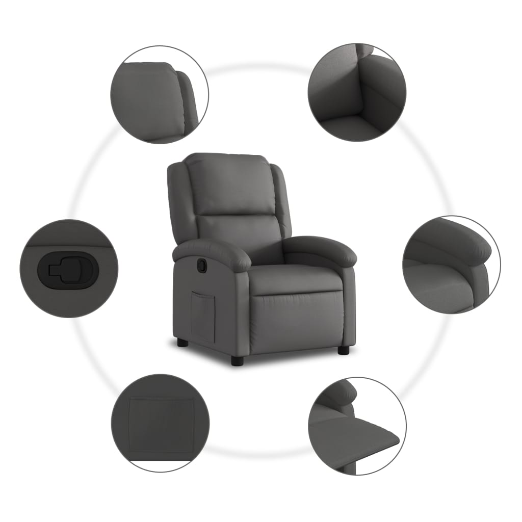 Relaxsessel Echtleder Schwarz