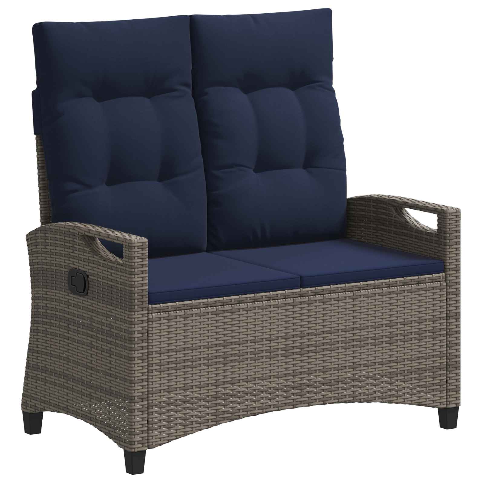 Gartenbank Schwarz 105 x 60 x 112 cm Stahl und Polyester
